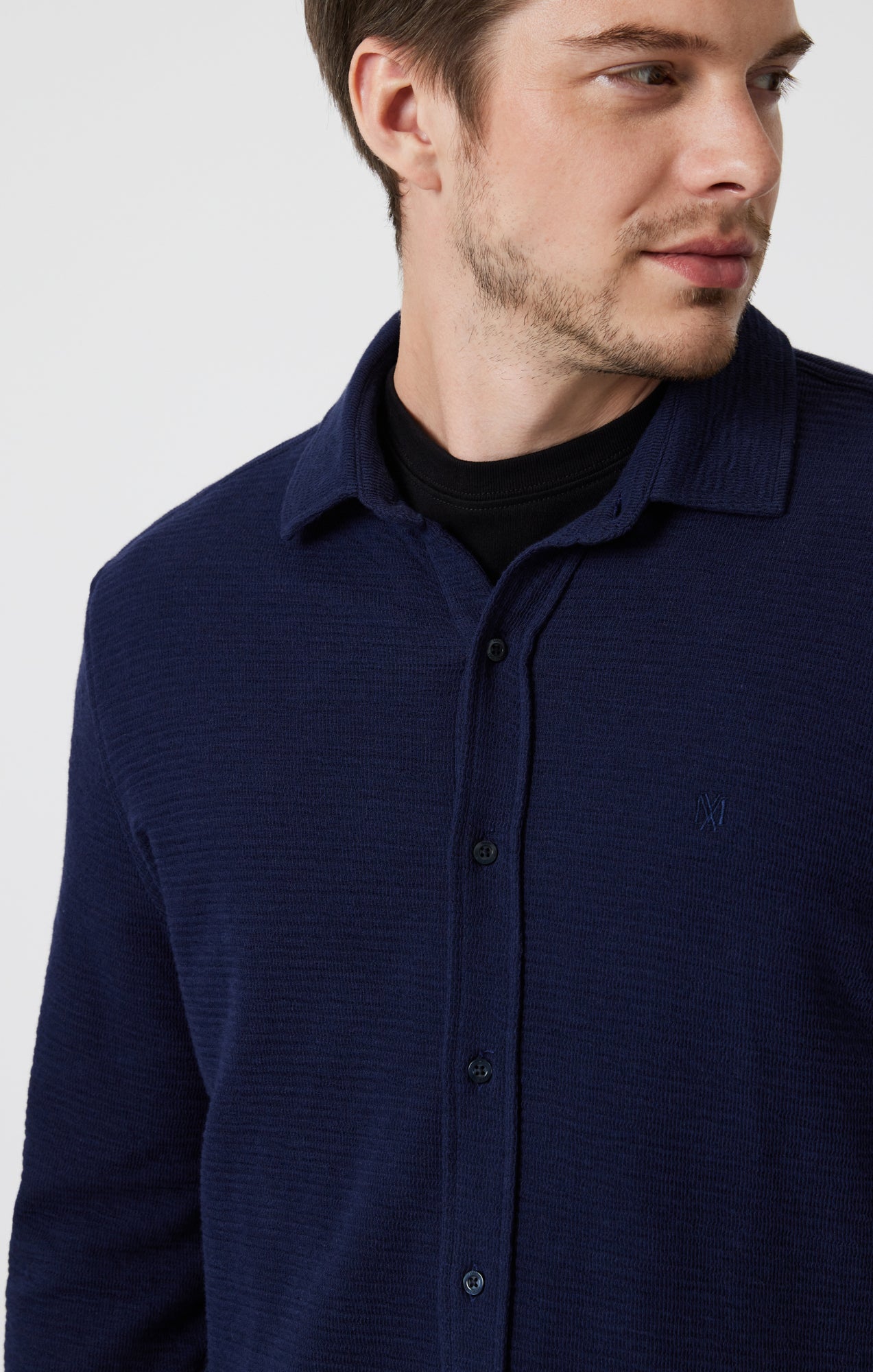 BUTTON-UP LONG SLEEVE SHIRT IN MARITIME BLUE - Mavi Jeans