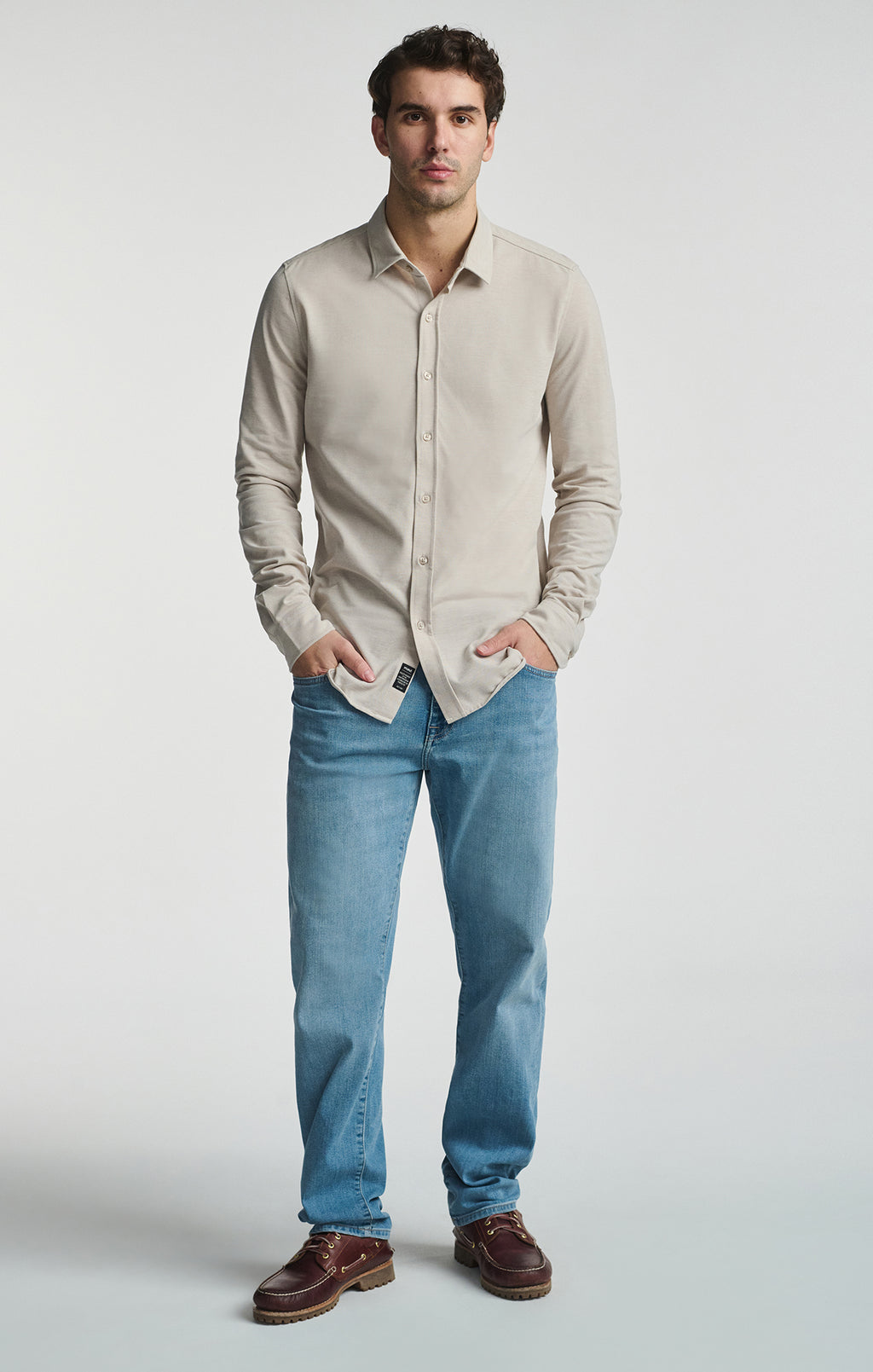LONG SLEEVE BUTTON-UP SHIRT IN SILVER LINING - Mavi Jeans