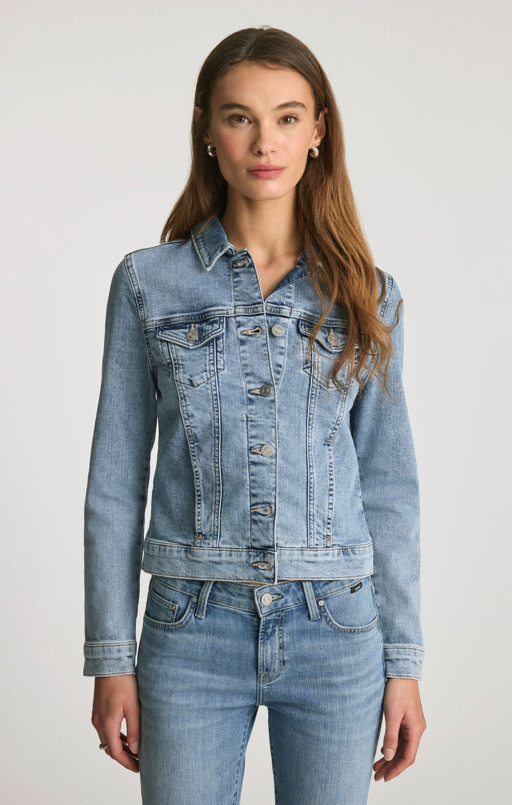 VESTE EN JEAN SAMANTHA BLEU FLEX BROSSÉ CLAIR