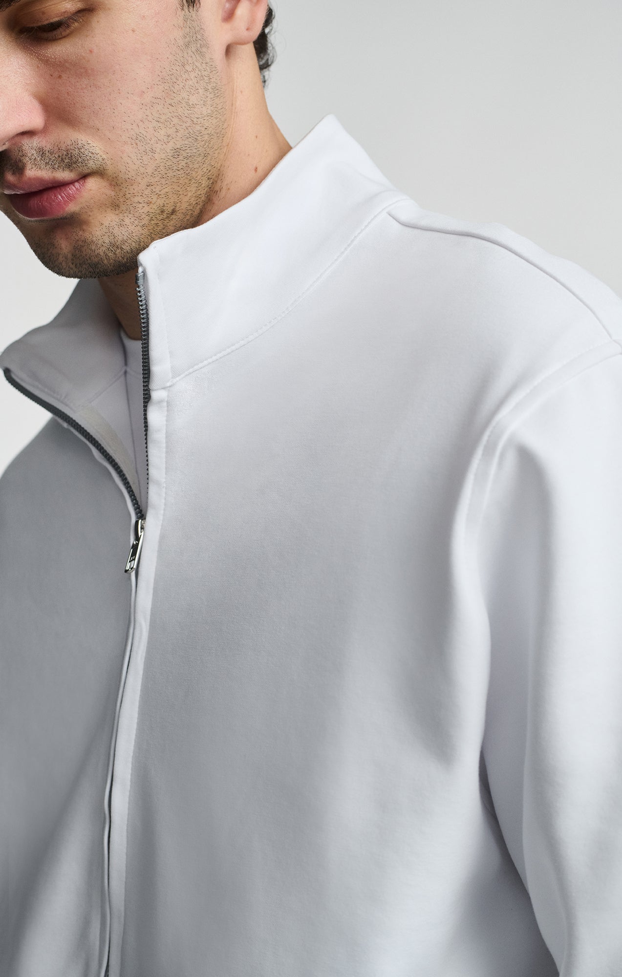 HALF ZIP SWEATSHIRT IN WHITE - Mavi Jeans