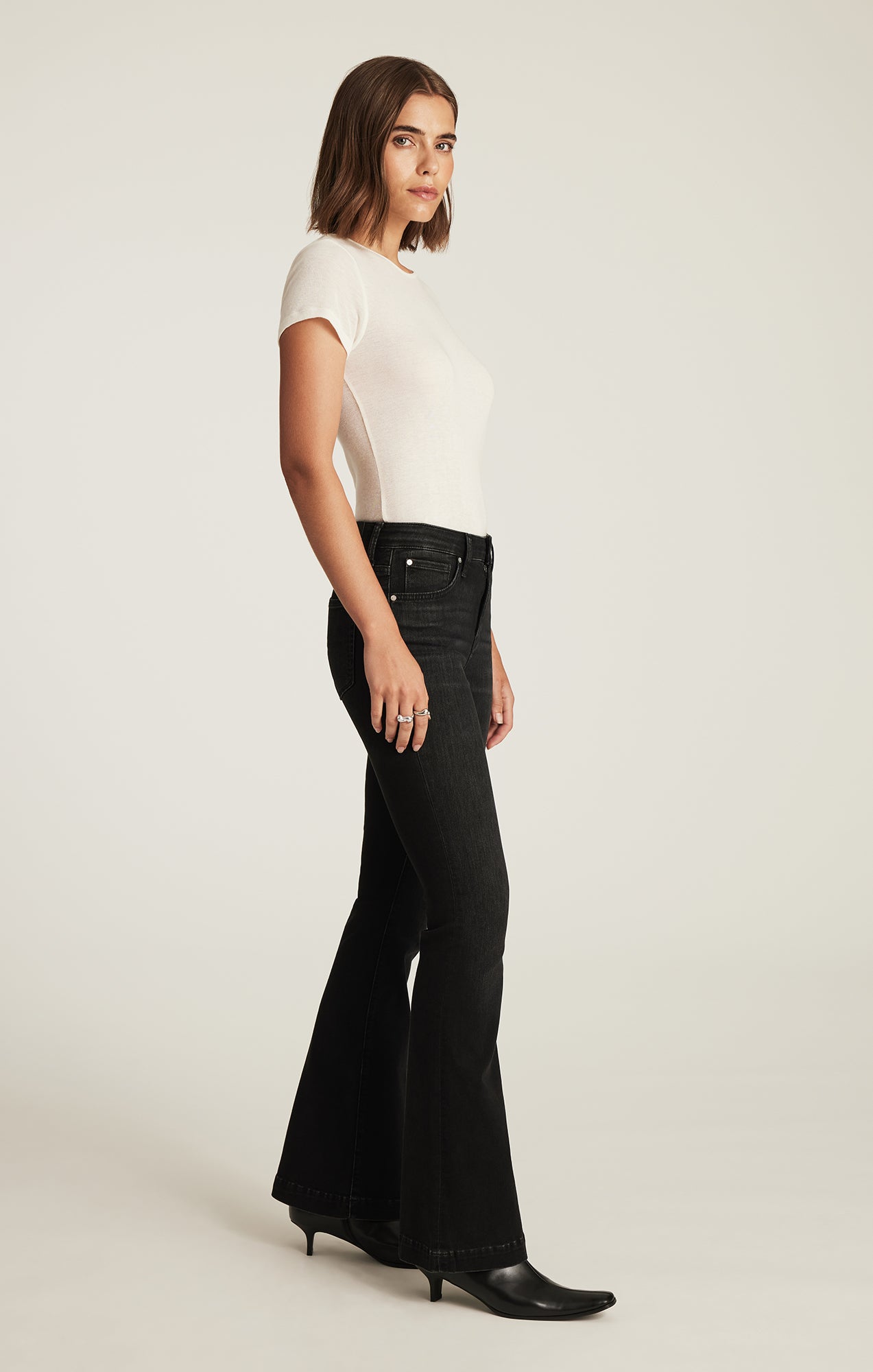 SYDNEY FLARE IN DARK SMOKE FEATHER BLUE - Mavi Jeans