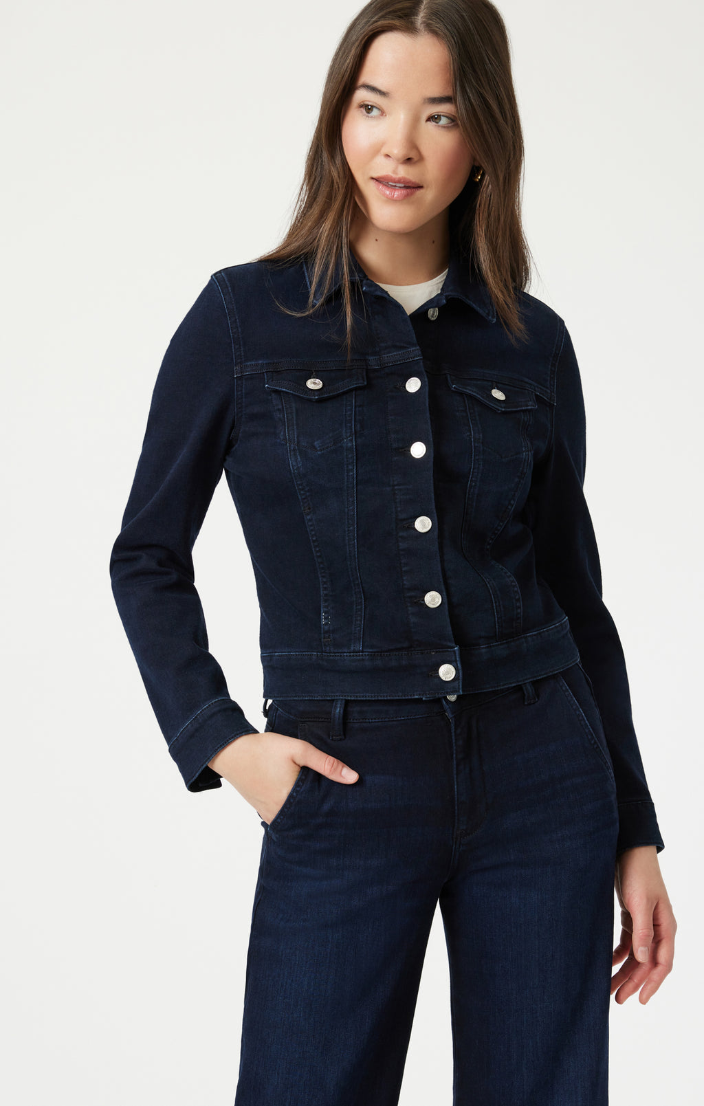 SAMANTHA JACKET IN MIDNIGHT FEATHER BLUE - Mavi Jeans