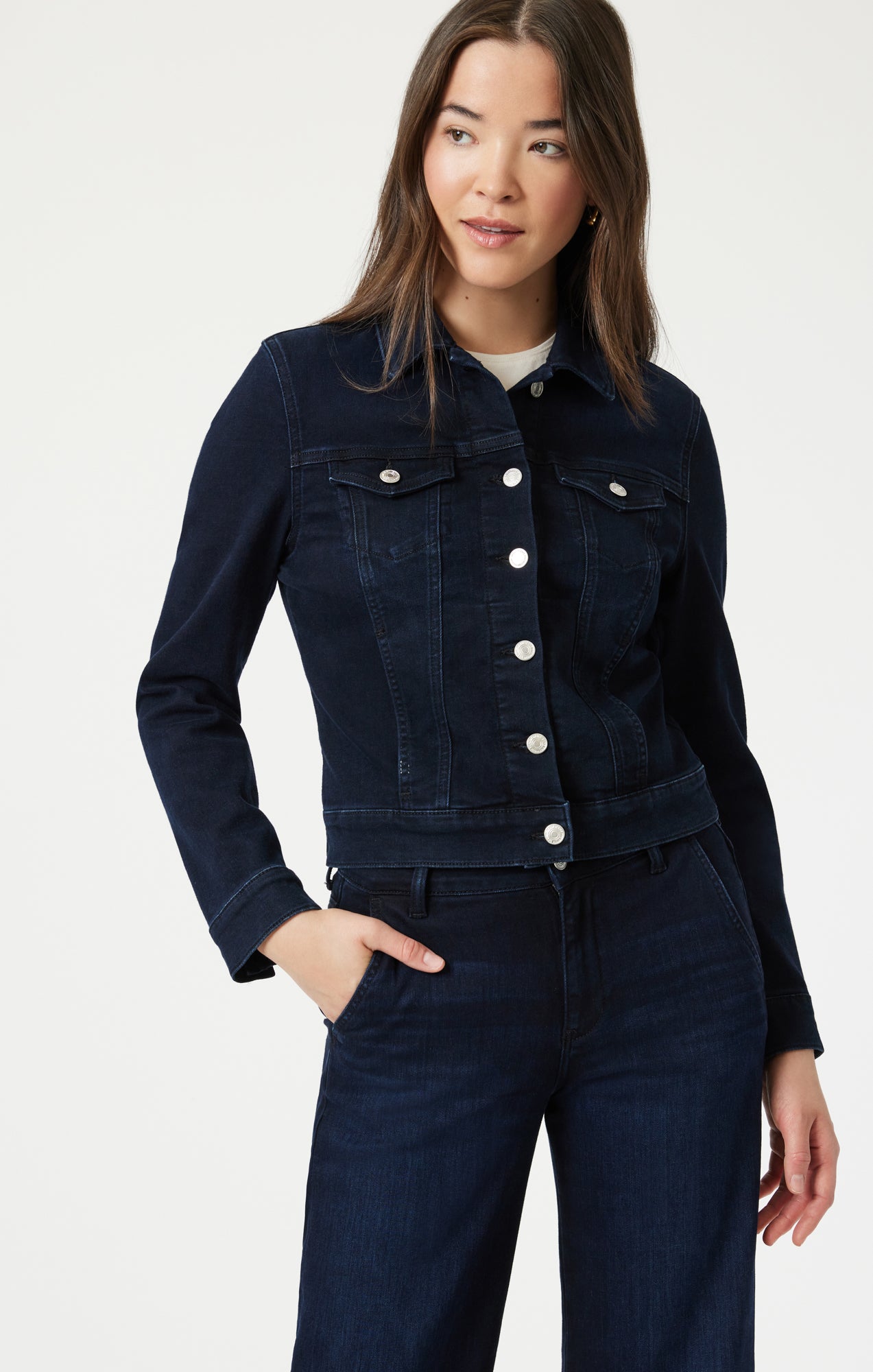 SAMANTHA JACKET IN MIDNIGHT FEATHER BLUE - Mavi Jeans