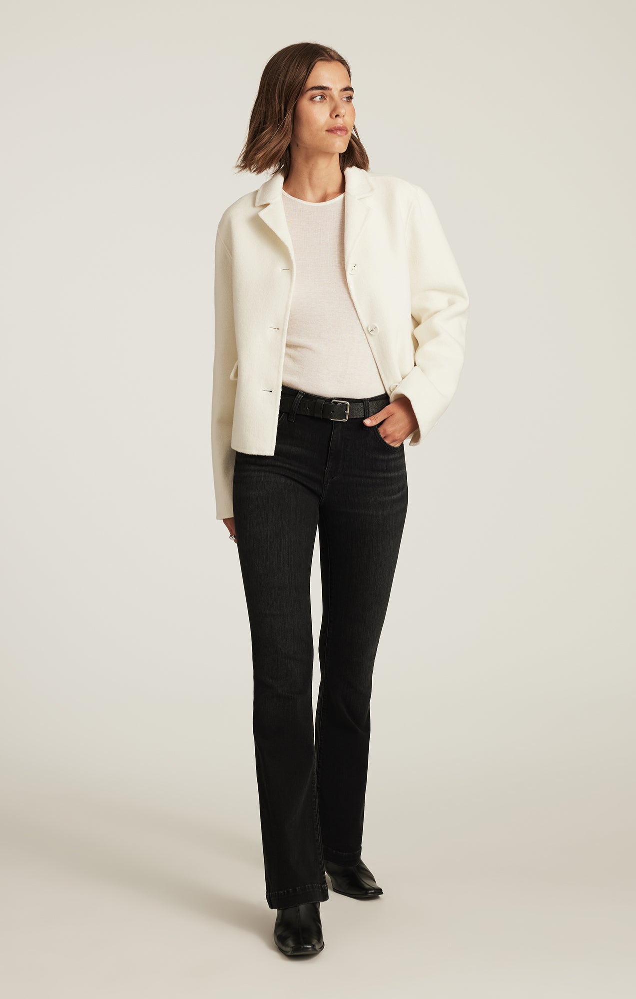 SYDNEY FLARE IN DARK SMOKE FEATHER BLUE - Mavi Jeans