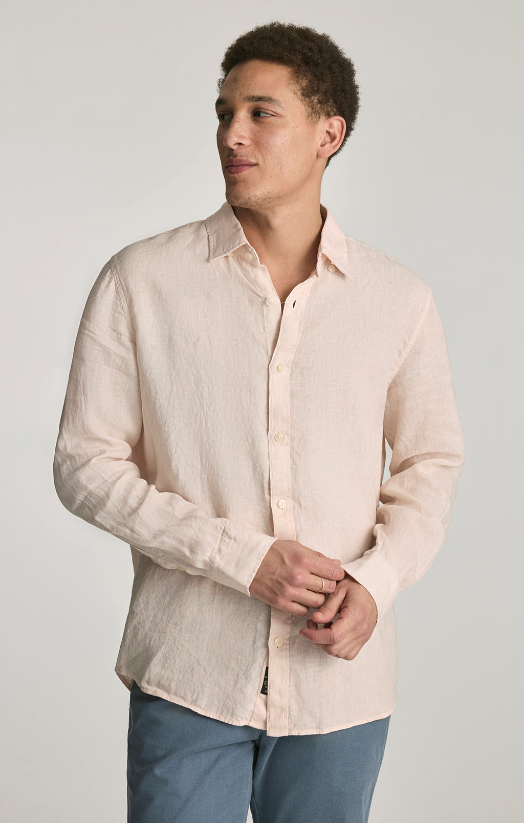 LINEN BUTTON-UP SHIRT IN SILVER PEONY - Mavi Jeans