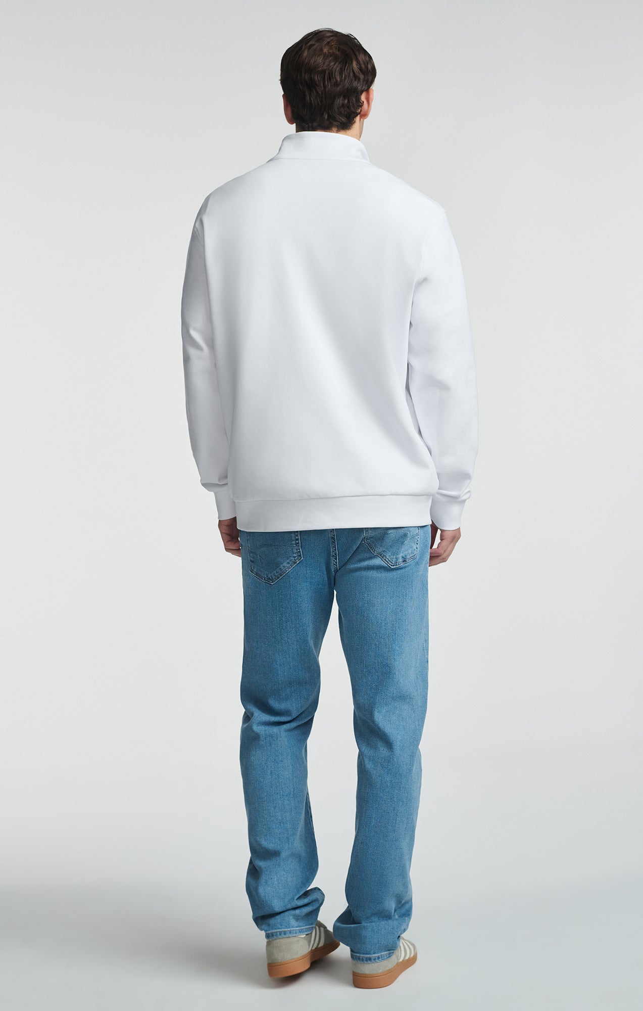 HALF ZIP SWEATSHIRT IN WHITE - Mavi Jeans