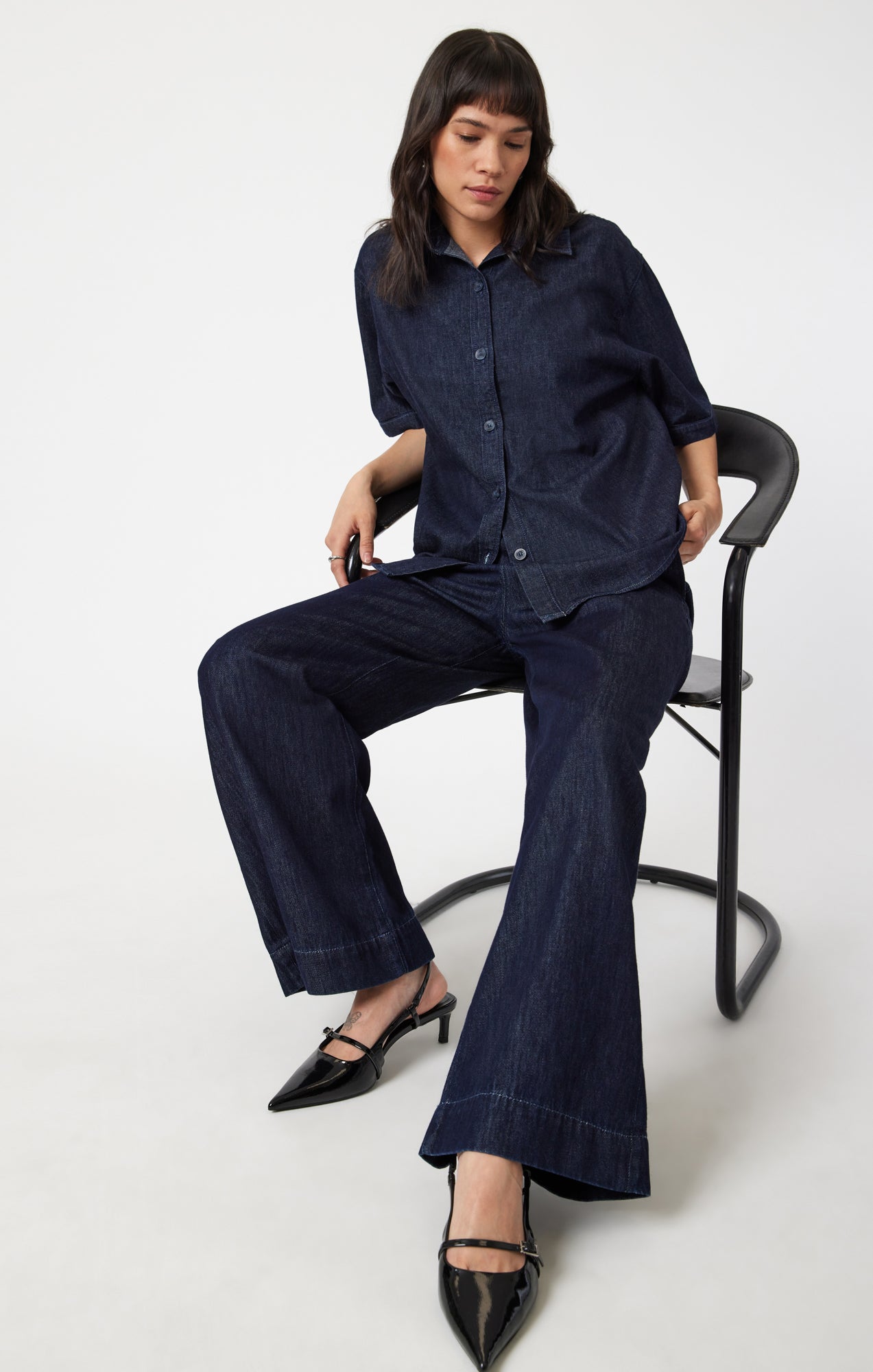 PERA PLEATED WIDE LEG IN RINSE DENIM - Mavi Jeans
