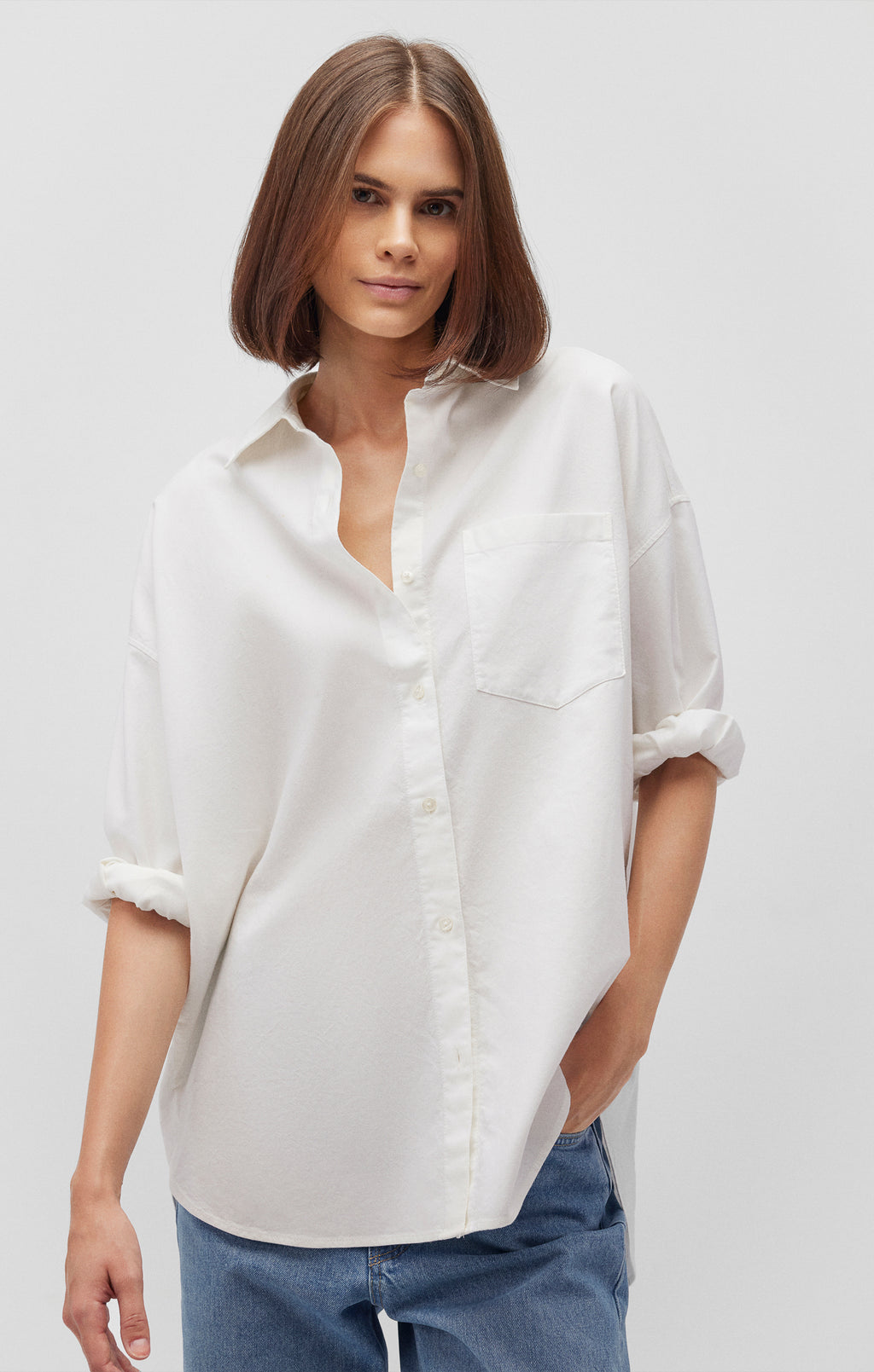 ONE POCKET BUTTON-UP SHIRT IN WHITE - Mavi Jeans