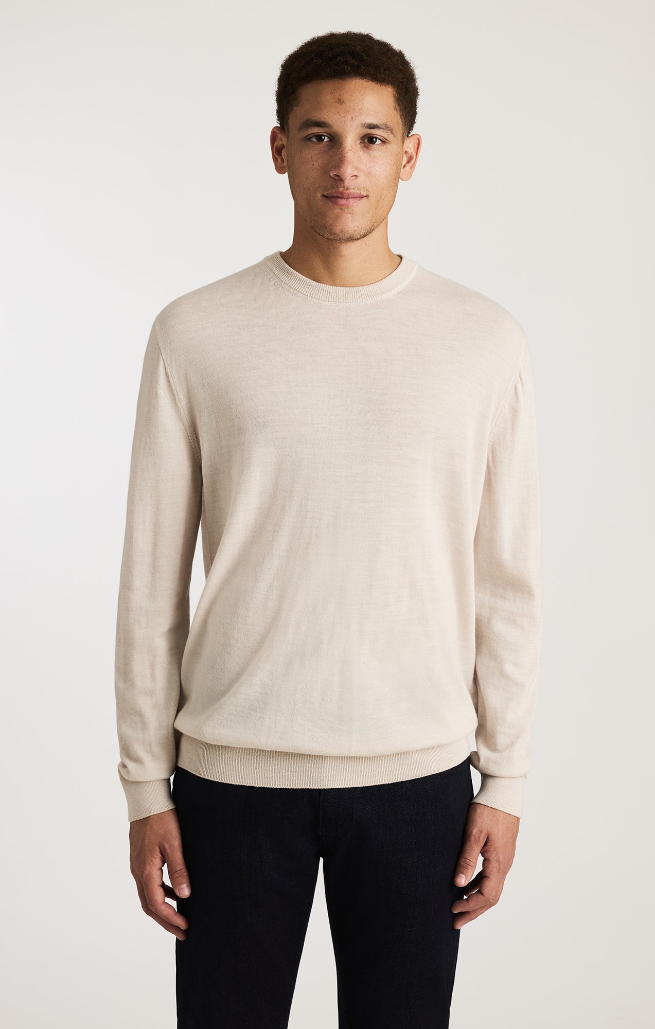 EDITION WOOL CREW NECK SWEATER IN BEIGE