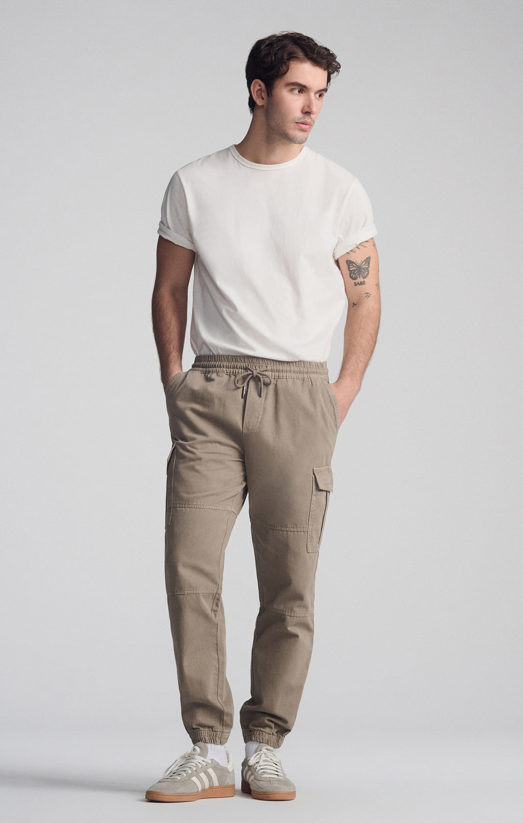 DOUBLE POCKET CUFFED CARGO PANTS IN BRINDLE - Mavi Jeans
