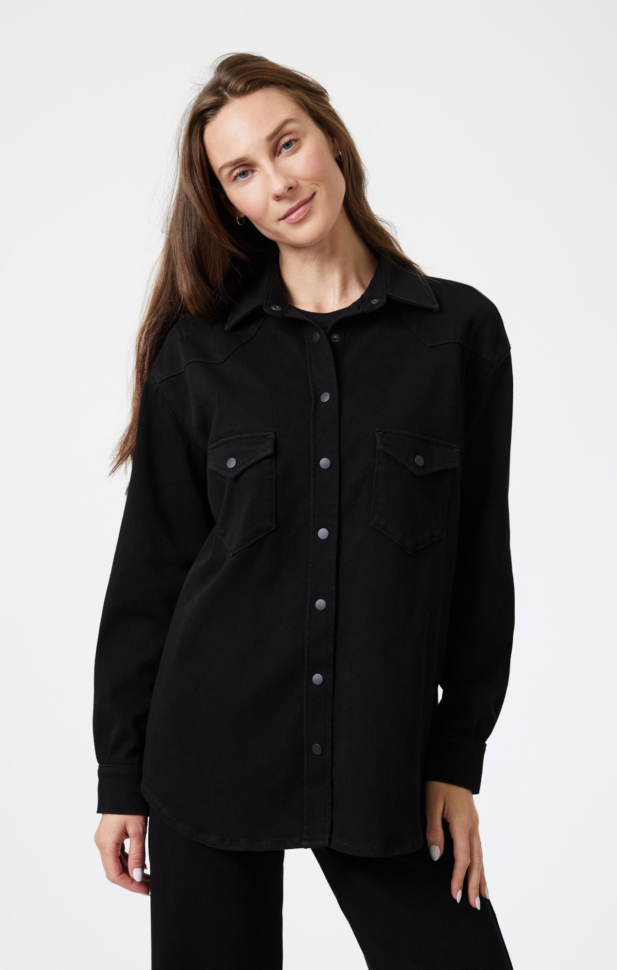 PATRICIA DENIM SHIRT IN SMOKE MOVE - Mavi Jeans