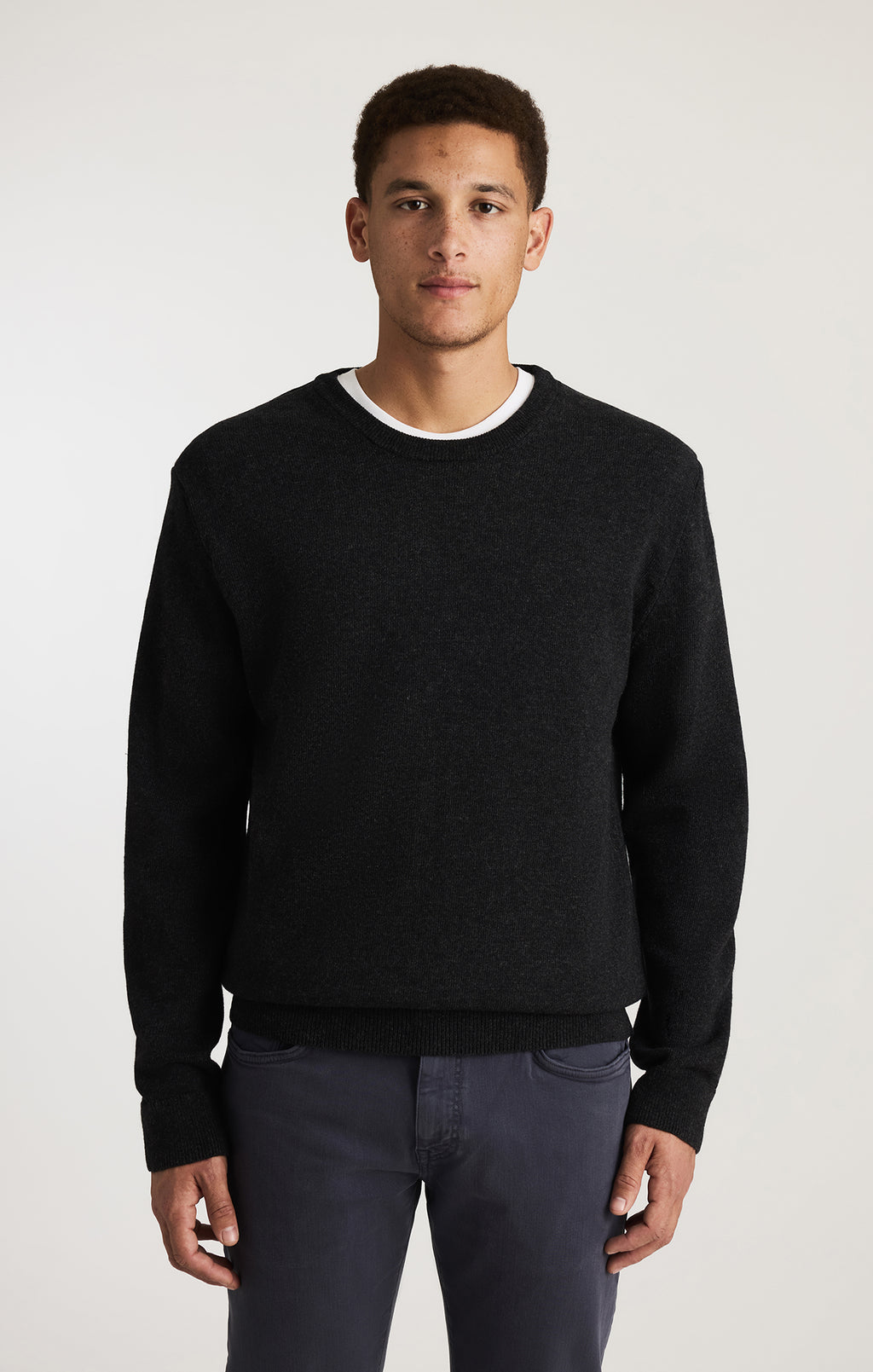 CREW NECK SWEATER IN ANTHRACITE MELANGE - Mavi Jeans