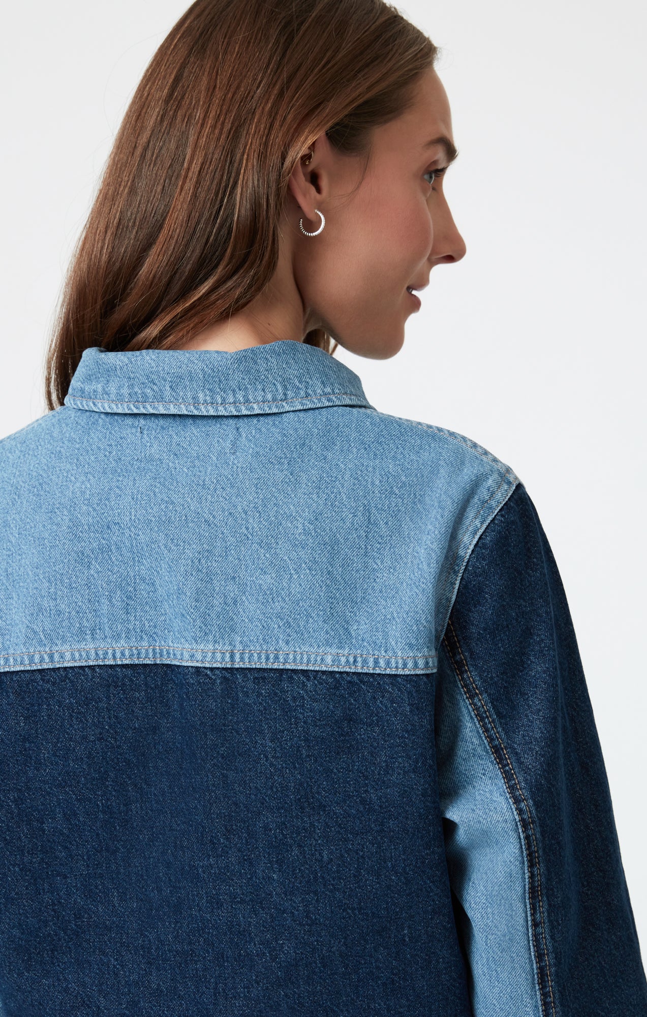 TANYA DENIM JACKET IN MIX BLUE BLOCKING - Mavi Jeans