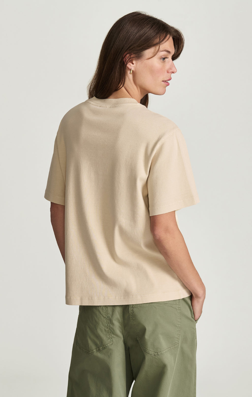 CREW NECK T-SHIRT IN SANDSHELL - Mavi Jeans