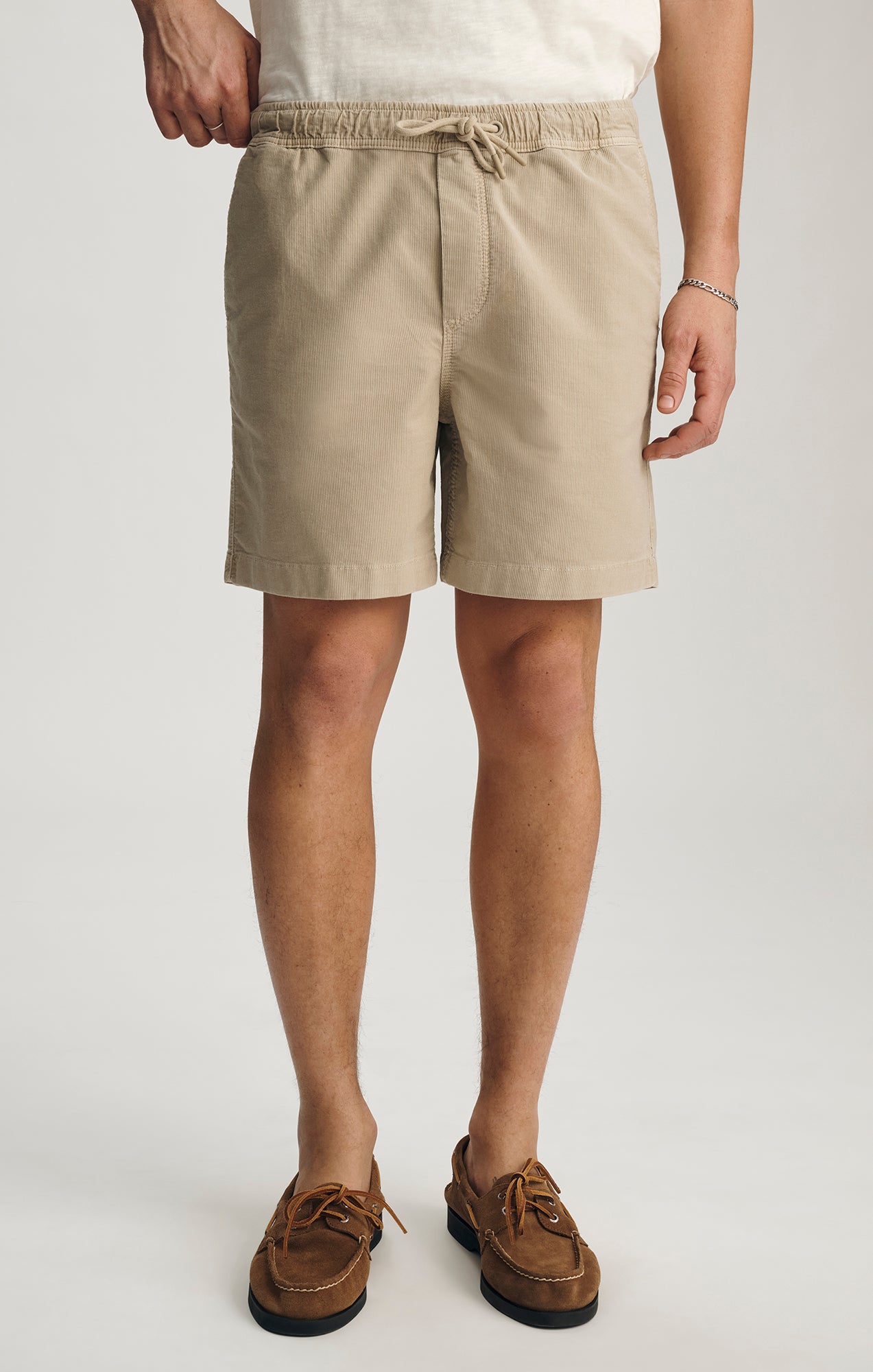 DRAWSTRING SHORTS IN FEATHER GRAY - Mavi Jeans