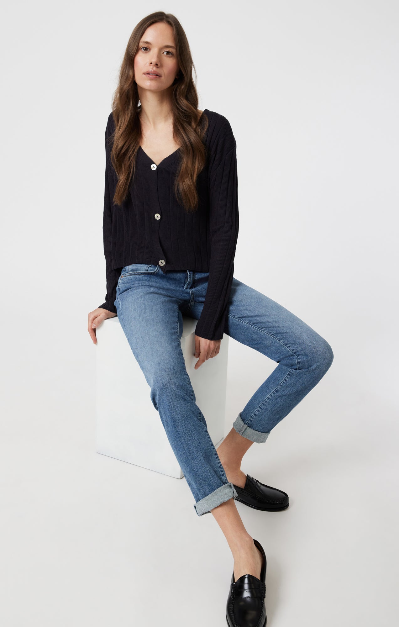EMMA SLIM BOYFRIEND IN MID SHADED FLEX BLUE - Mavi Jeans