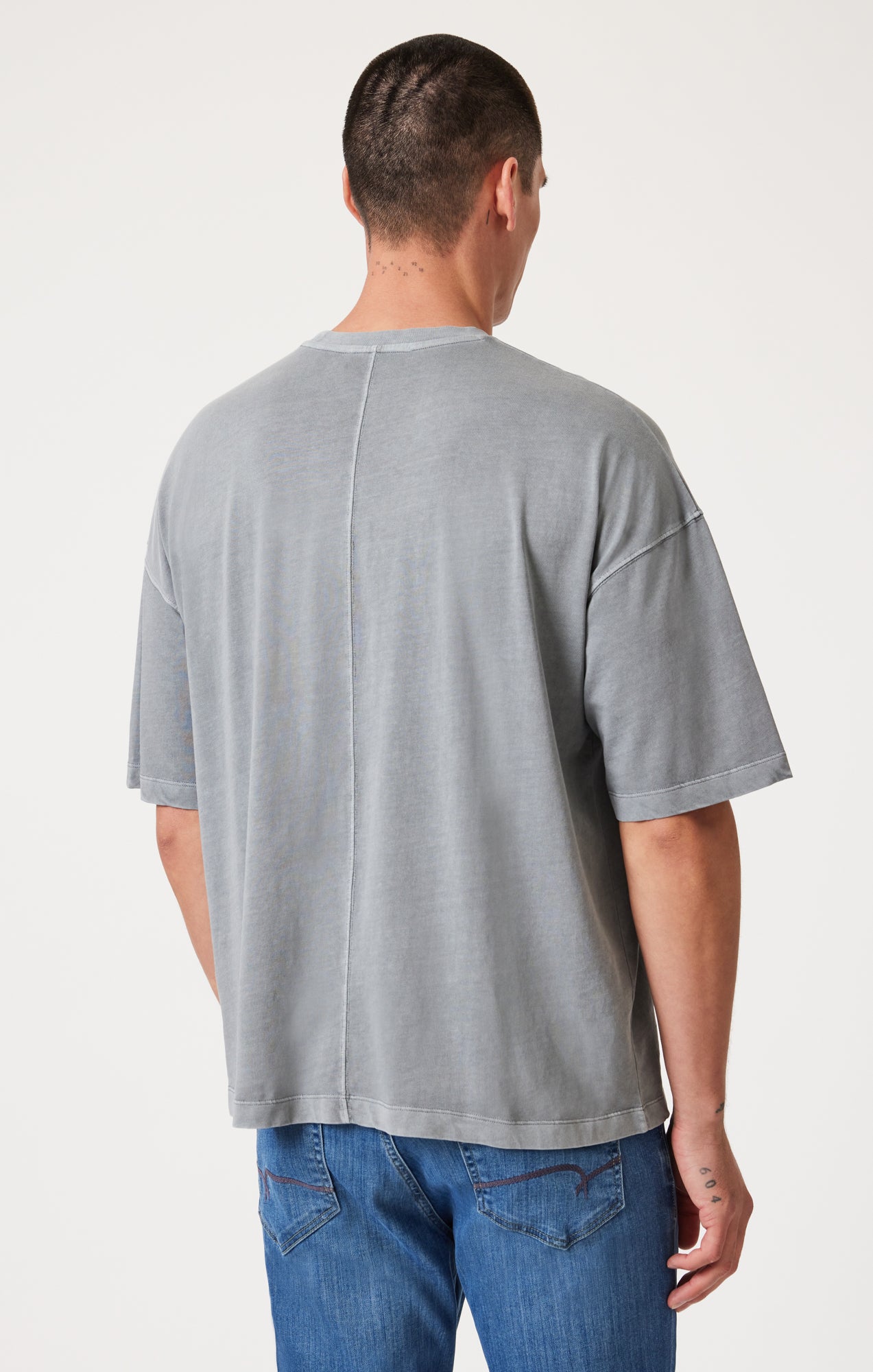 BOXY POCKET T-SHIRT IN WILD DOVE - Mavi Jeans