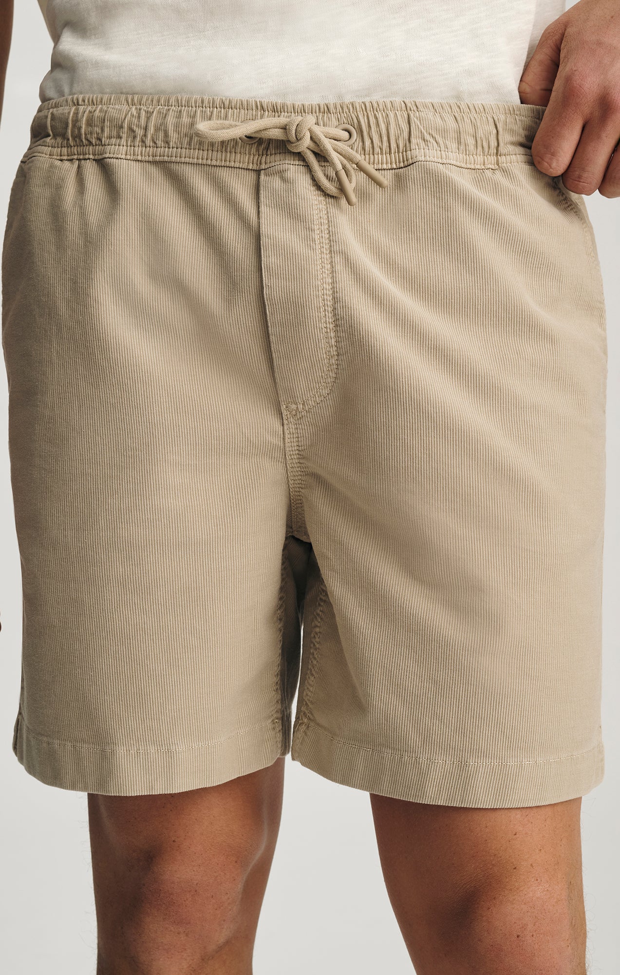 DRAWSTRING SHORTS IN FEATHER GRAY - Mavi Jeans
