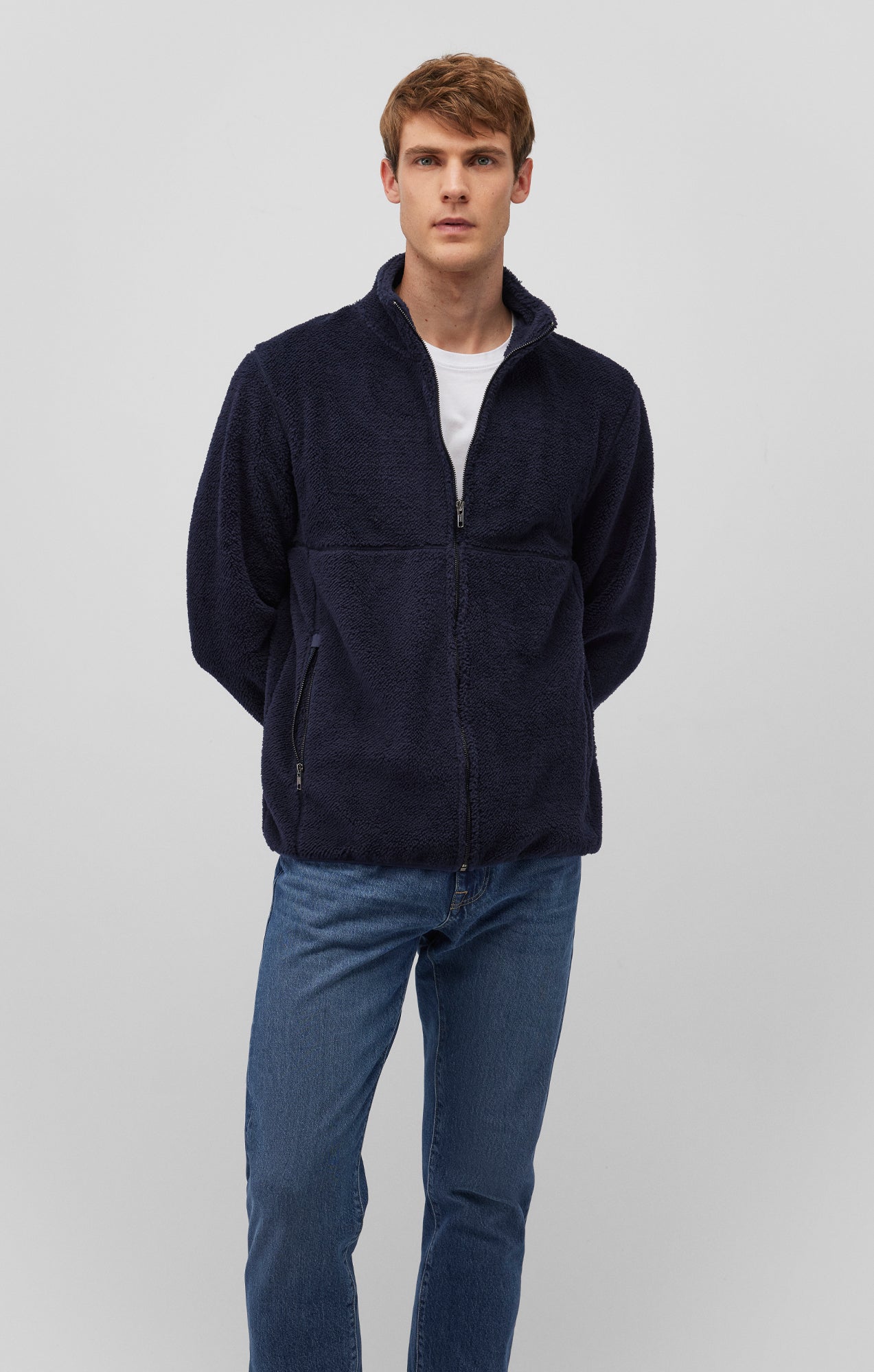 FLEECE JACKET IN NAVY BLAZER - Mavi Jeans