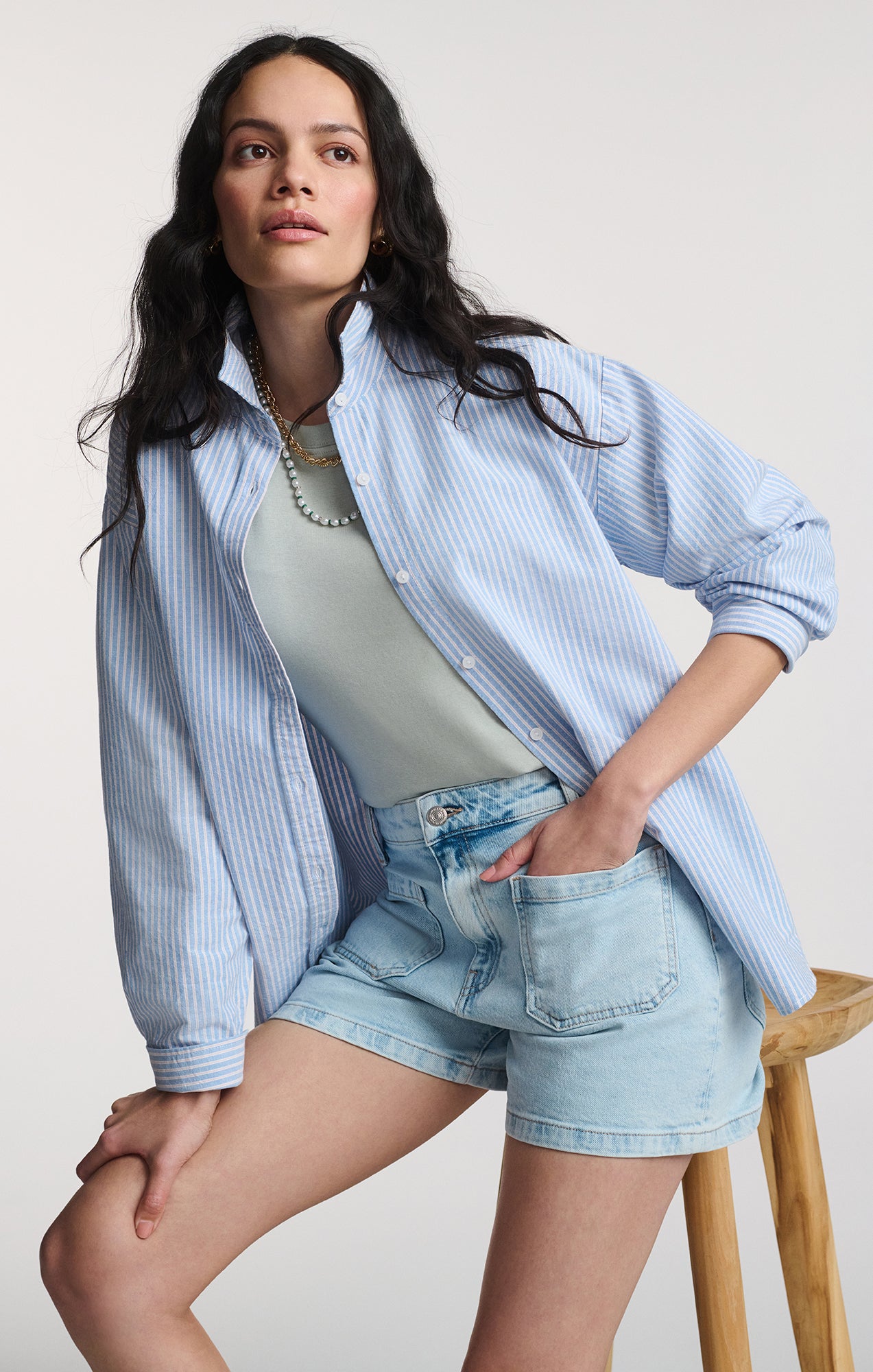 ERIN MARINE SHORTS IN BLEACHED 90's - Mavi Jeans