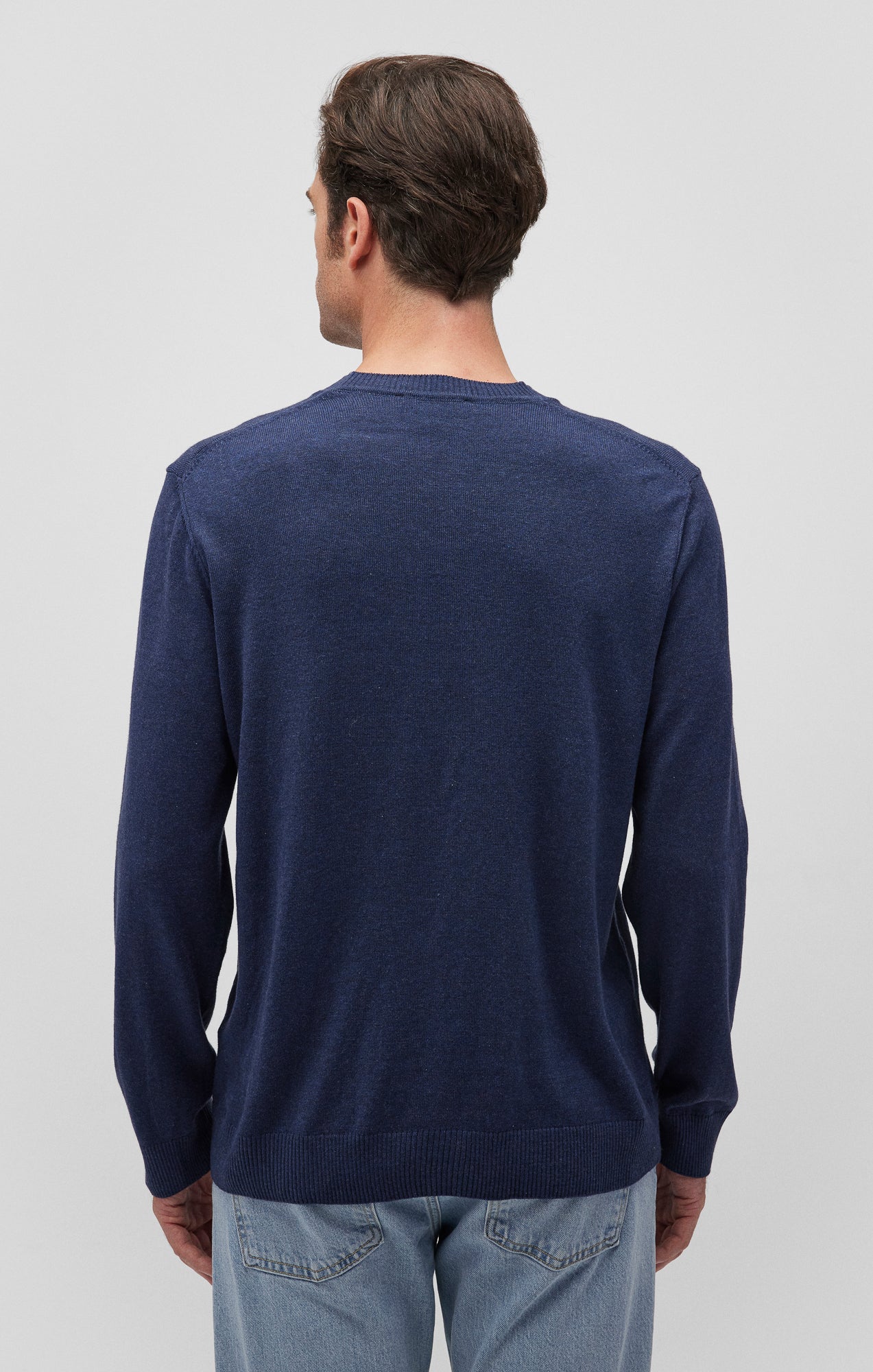 CREW NECK SWEATER IN BLACK IRIS - Mavi Jeans