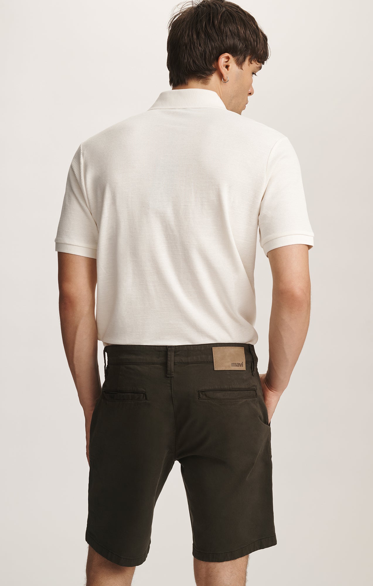 JACOB CROP SHORTS IN DARK GREEN TWILL - Mavi Jeans