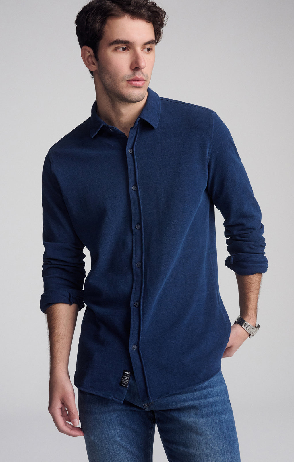 LONG SLEEVE BUTTON-DOWN SHIRT IN INDIGO - Mavi Jeans