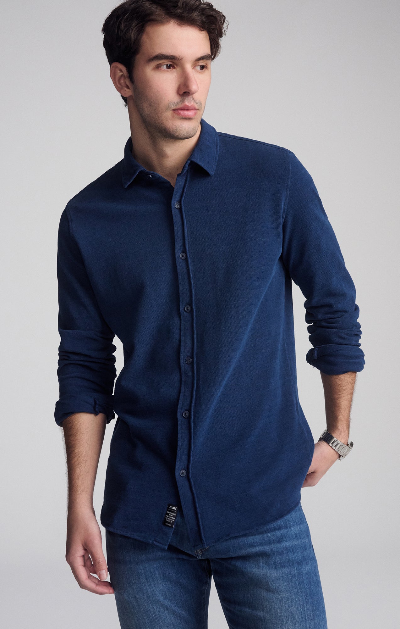 LONG SLEEVE BUTTON-DOWN SHIRT IN INDIGO - Mavi Jeans