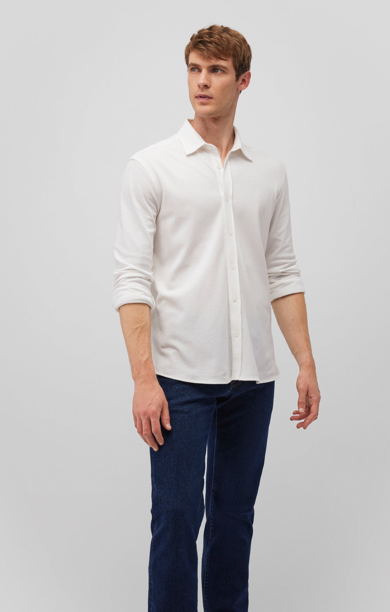 LONG SLEEVE BUTTON-UP SHIRT IN WHITE - Mavi Jeans