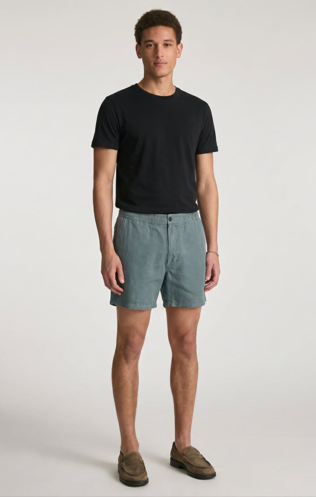 DAXON SHORTS IN TEAL LINEN - Mavi Jeans