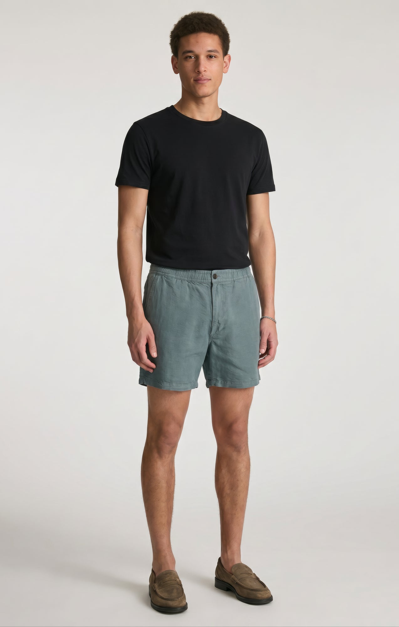 DAXON SHORTS IN TEAL LINEN - Mavi Jeans