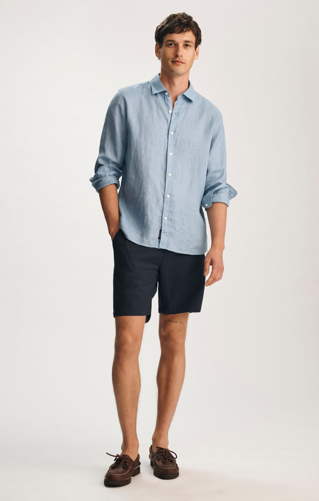 LINEN BUTTON-UP SHIRT IN ALLURE - Mavi Jeans