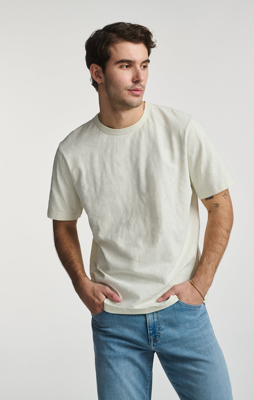 SLUB SHORT SLEEVE T-SHIRT IN FOGGY DEW - Mavi Jeans