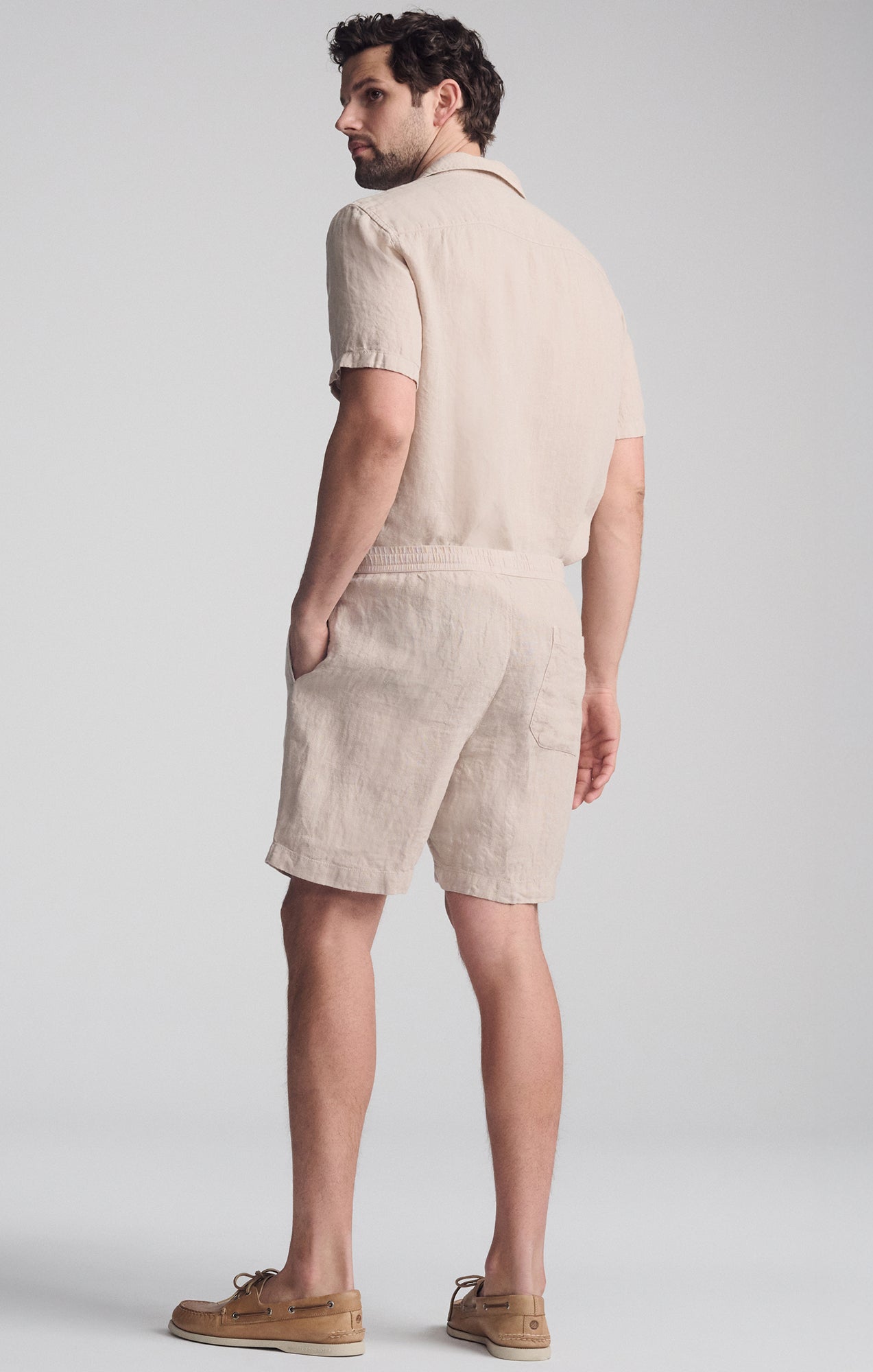 LINEN POCKET SHORTS IN SAND - Mavi Jeans