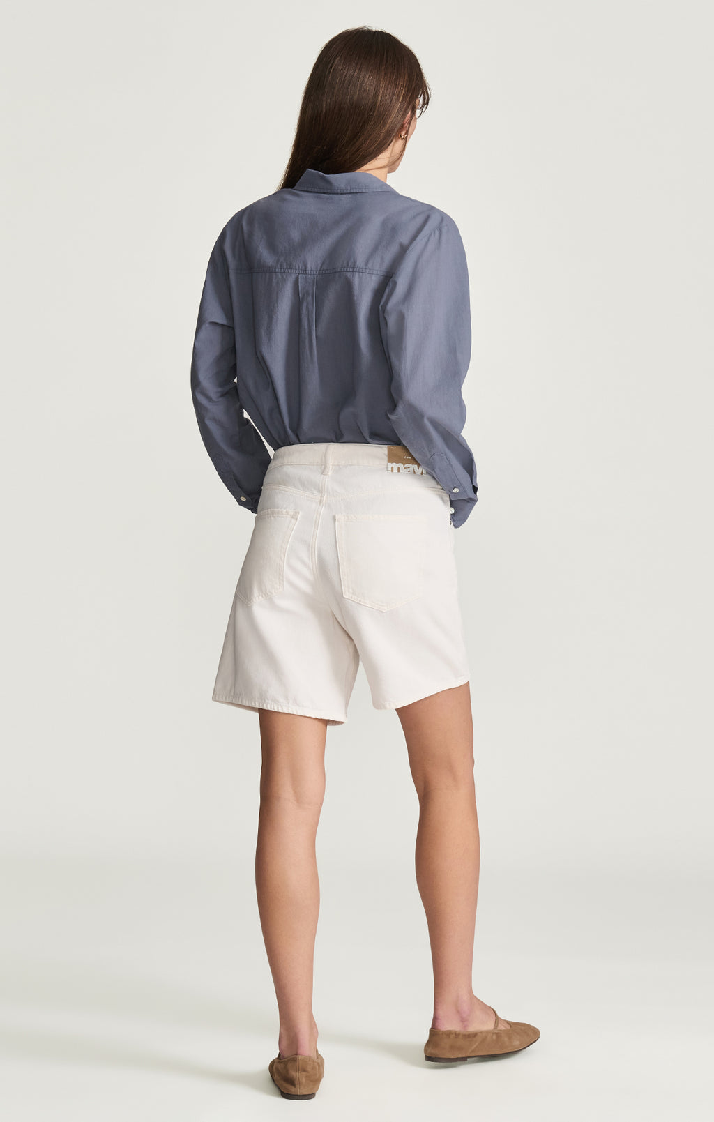 NELLA RELAXED SHORTS IN OFF-WHITE WELL BLUE - Mavi Jeans