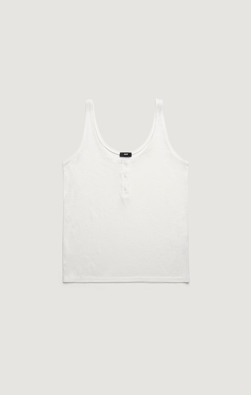 LUXE TOUCH TENCEL™ HENLEY TANK TOP IN ANTIQUE WHITE - Mavi Jeans