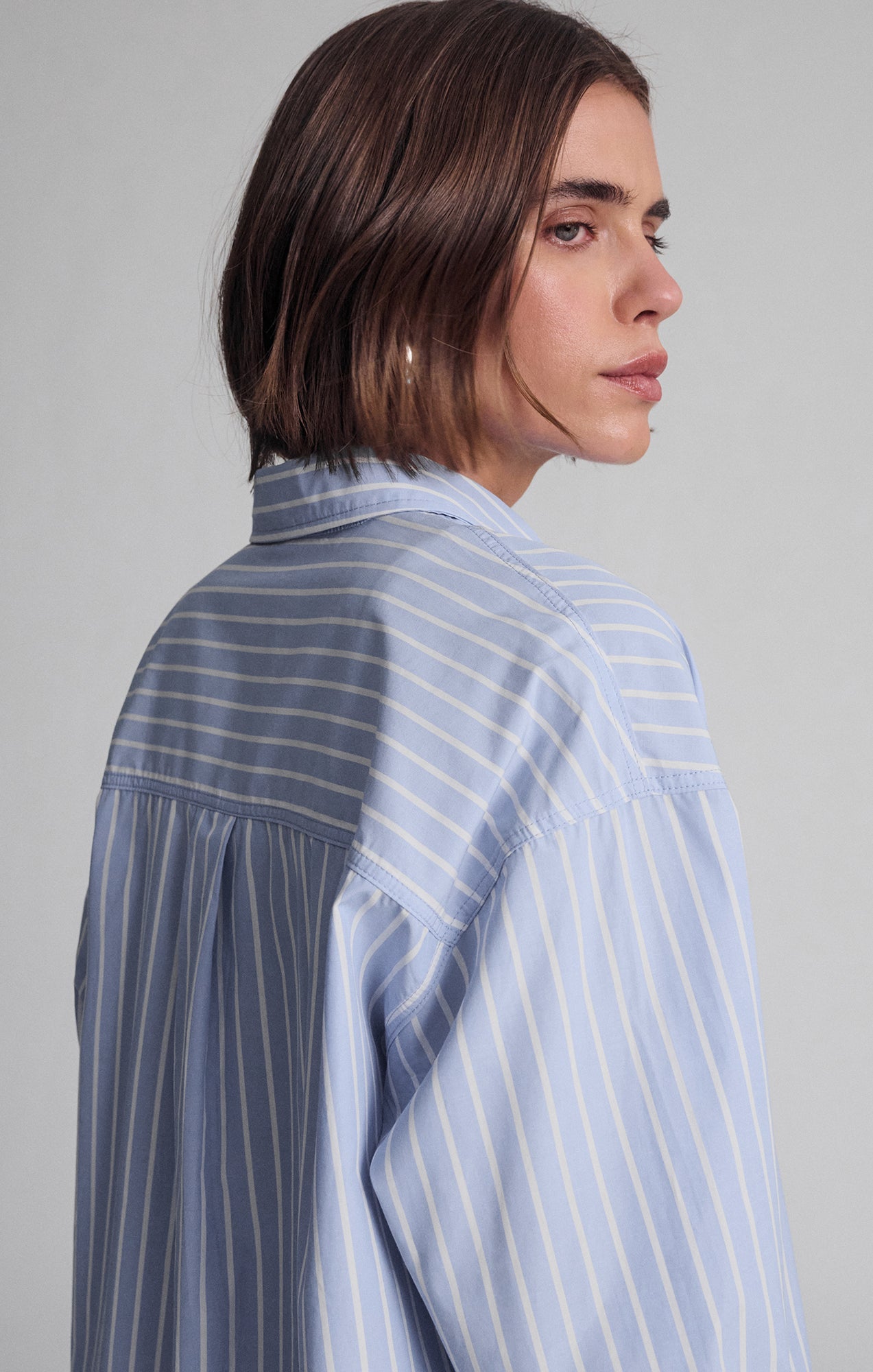 LONG SLEEVE BUTTON-UP SHIRT IN BLUE STRIPE - Mavi Jeans