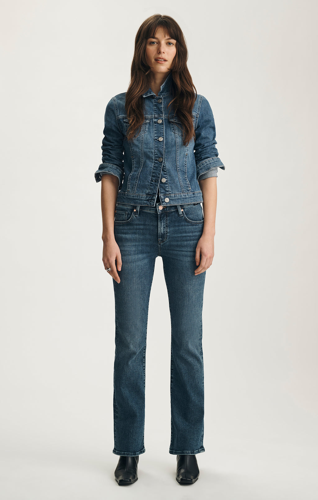 MOLLY BOOTCUT IN DARK BRUSHED FLEX BLUE - Mavi Jeans
