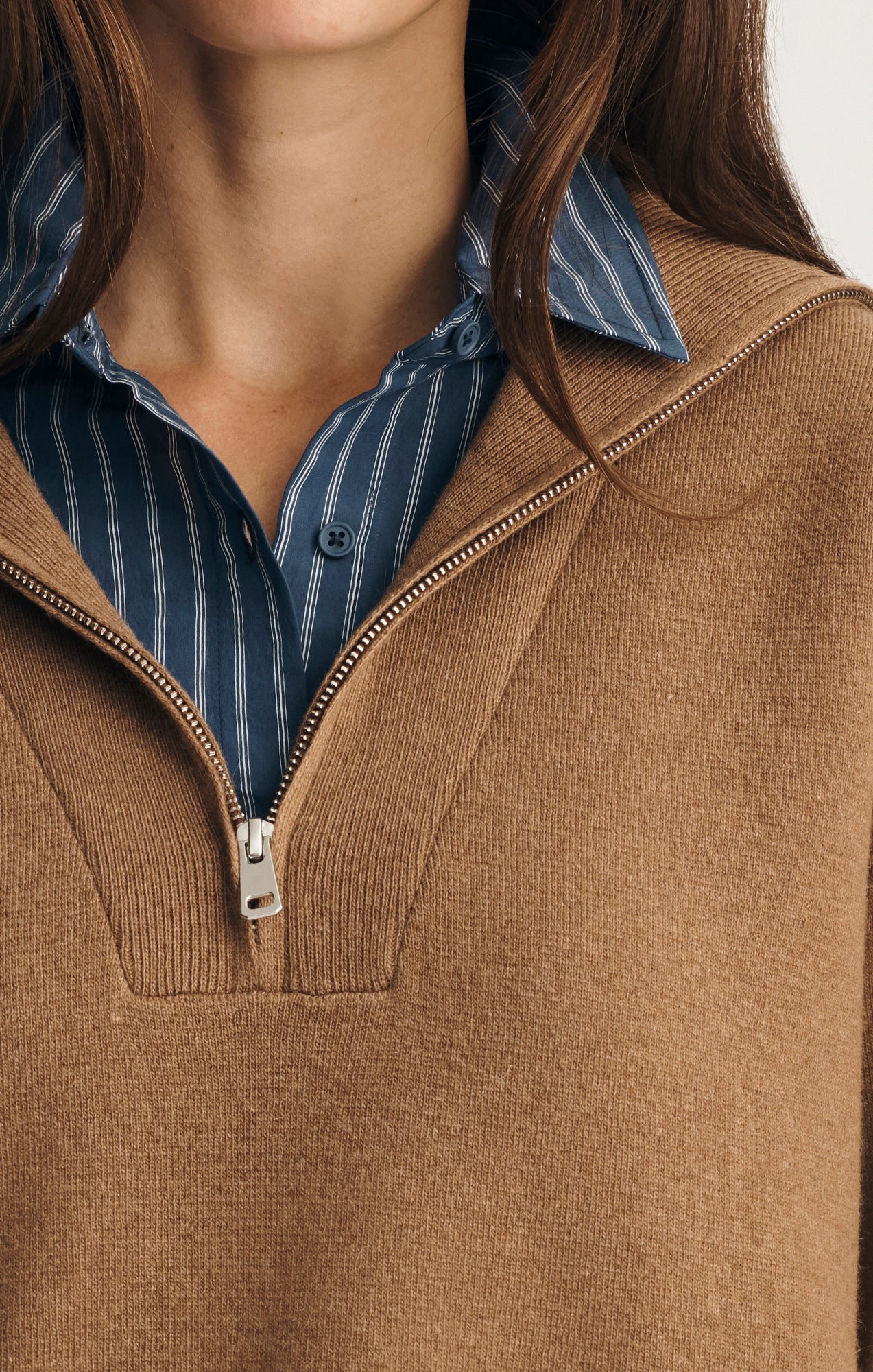 HALF ZIP SWEATER IN KELP