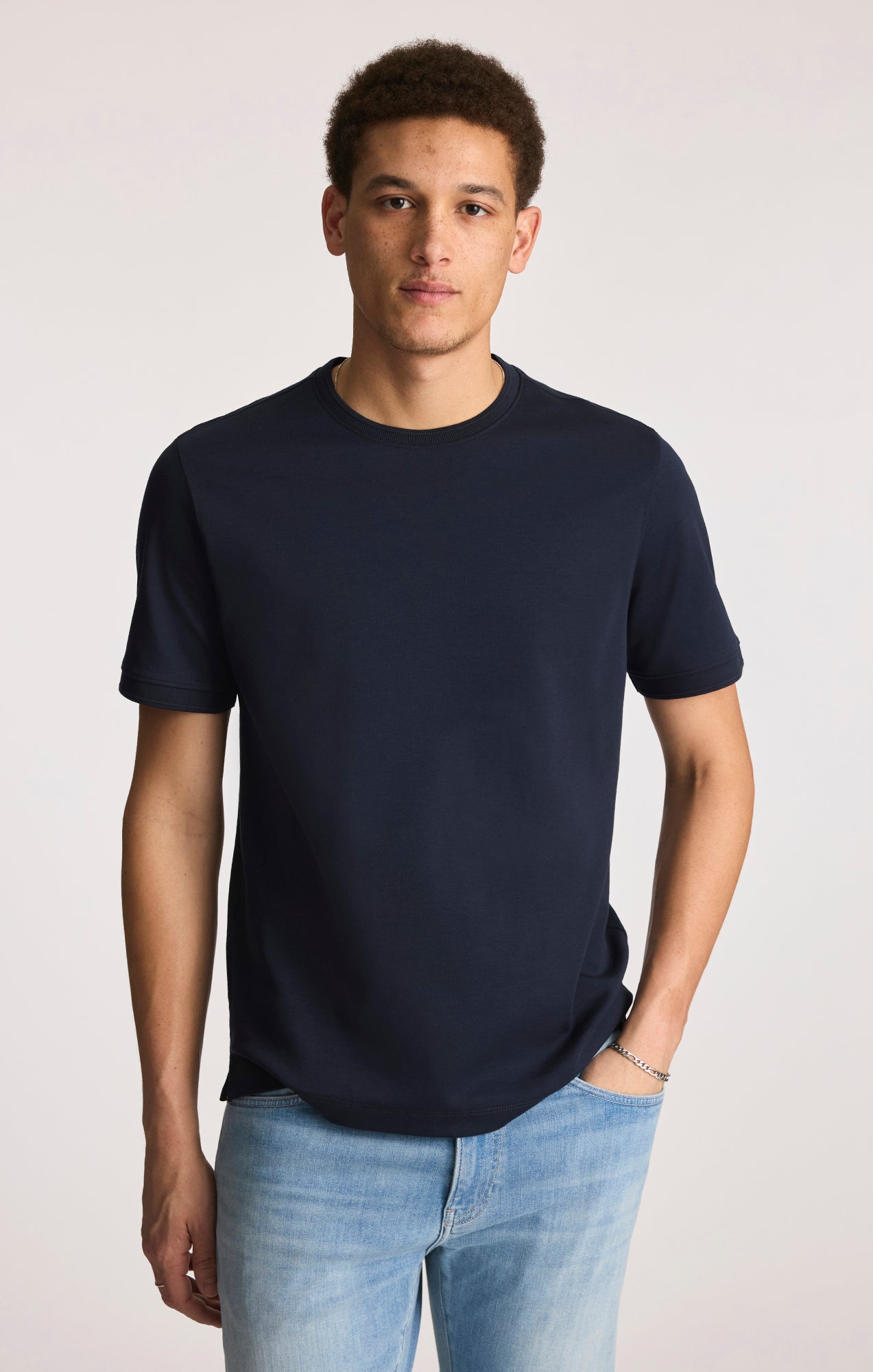 INTERLOCK CREW NECK T-SHIRT IN SKY CAPTAIN - Mavi Jeans