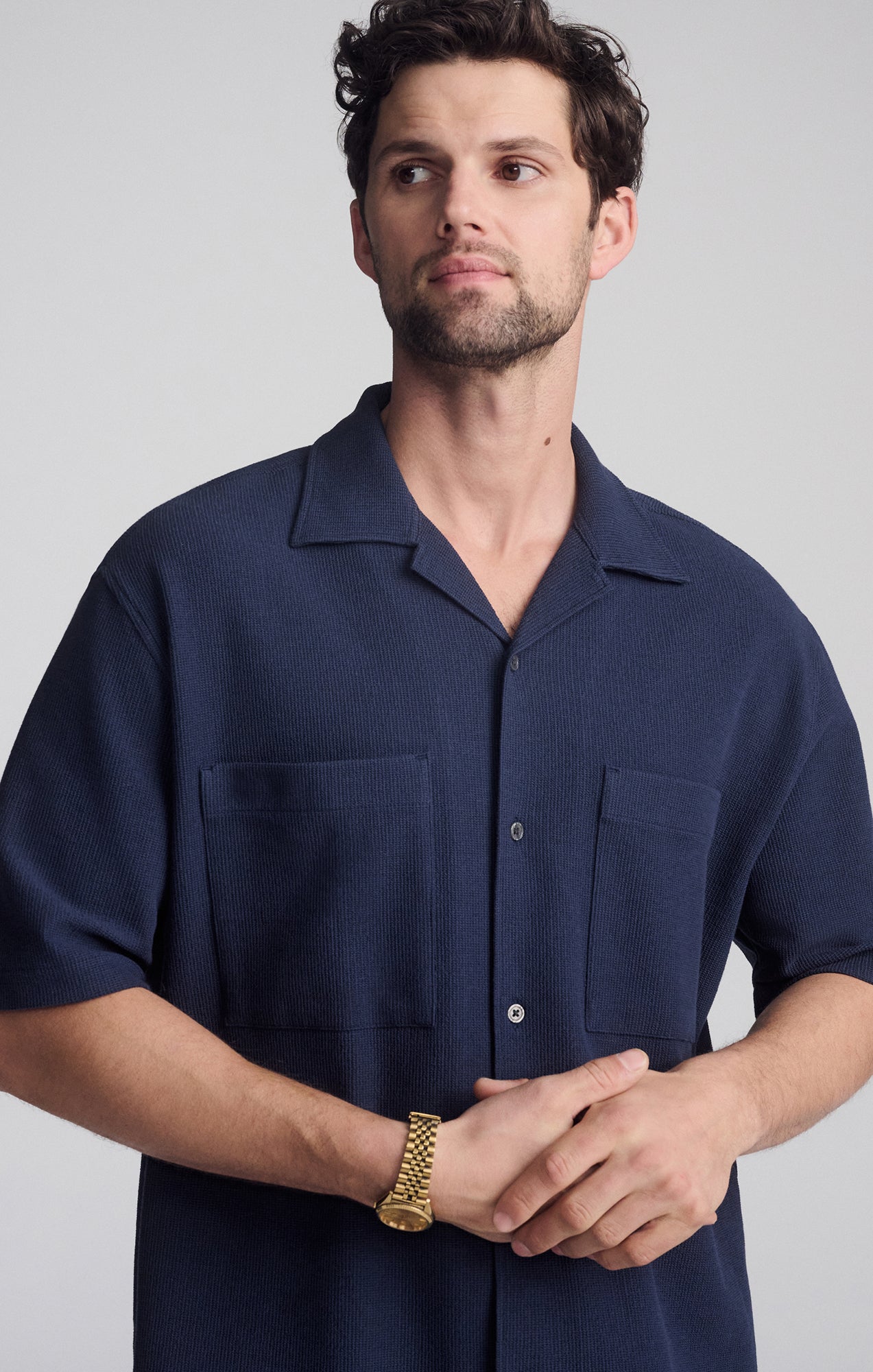 DOUBLE POCKET SHORT SLEEVE SHIRT IN PEACOAT - Mavi Jeans