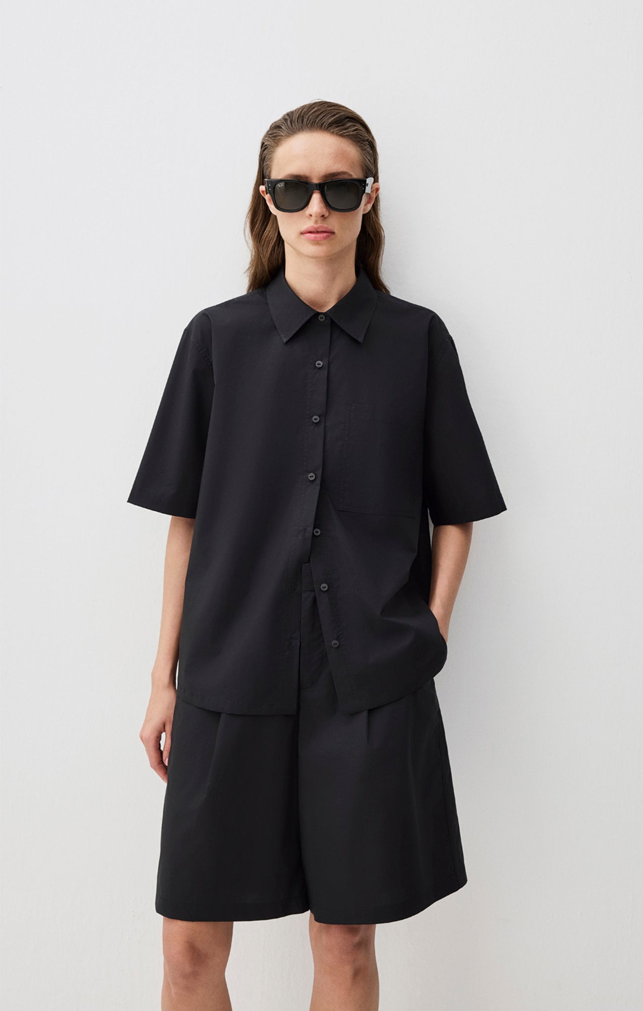 OVERSIZED STRUCTURED SHIRT IN BLACK - Mavi Jeans