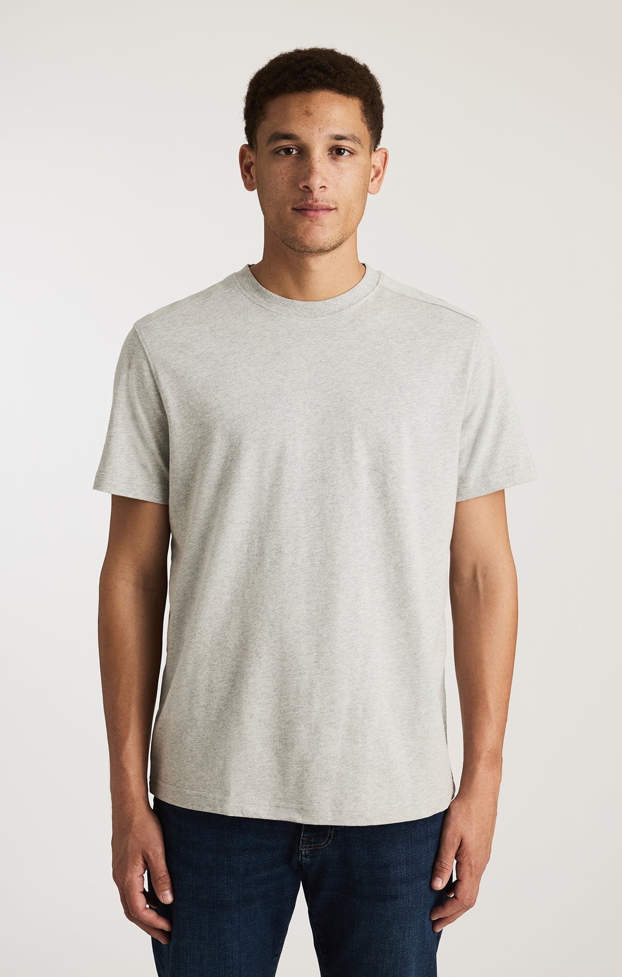 BASIC SHORT SLEEVE T-SHIRT IN GREY MELANGE
