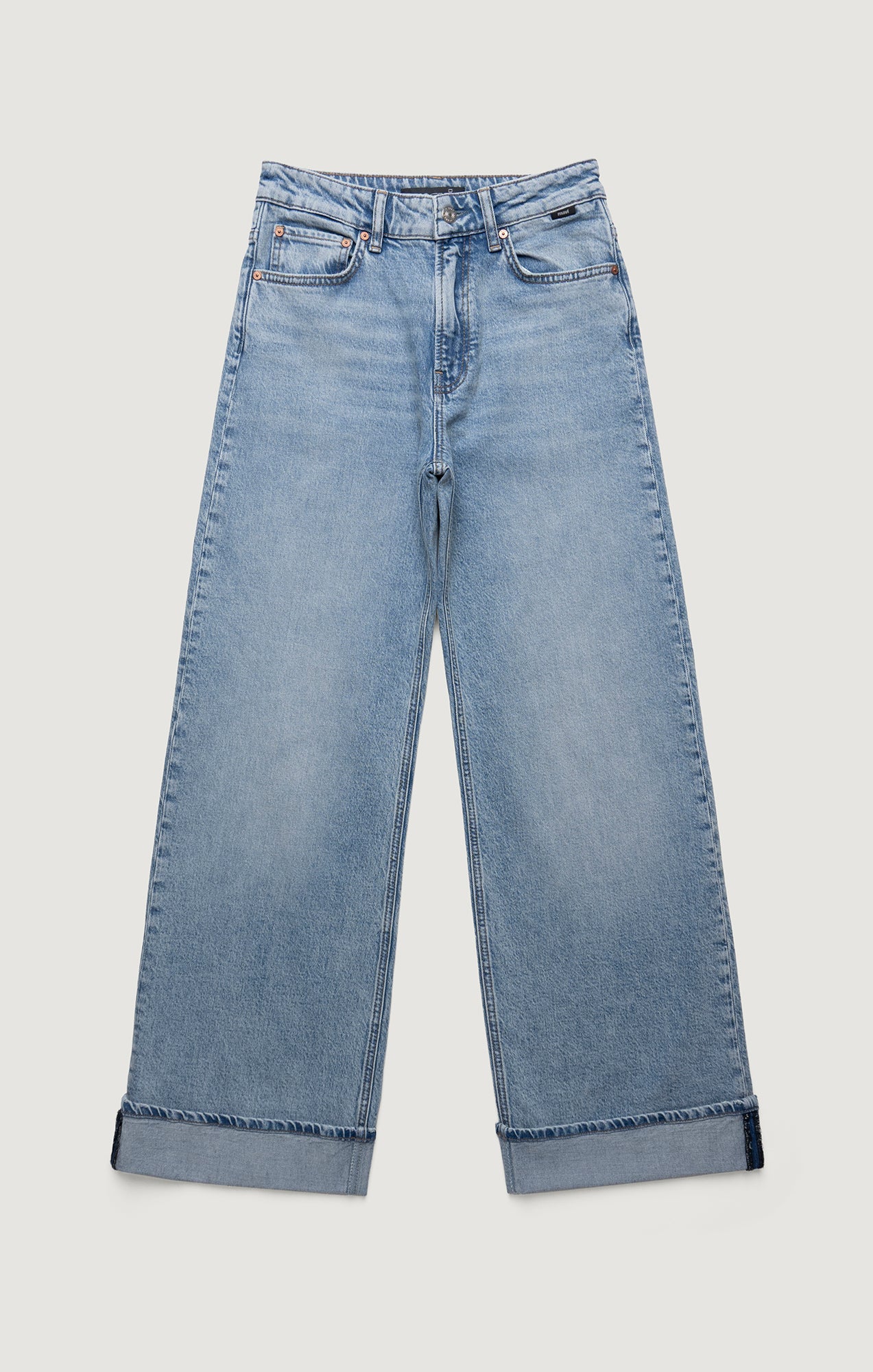 FLORIDA CUFFED WIDE LEG IN LIGHT BRUSHED CLASSIC BLUE - Mavi Jeans