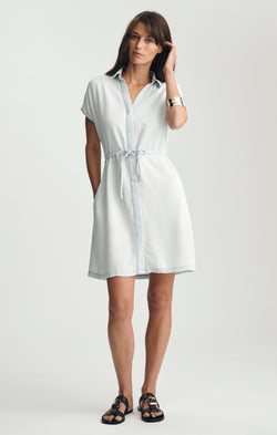 NIRA MINI SHIRTDRESS IN LIGHT BLUE MAVITERRENEAN - Mavi Jeans