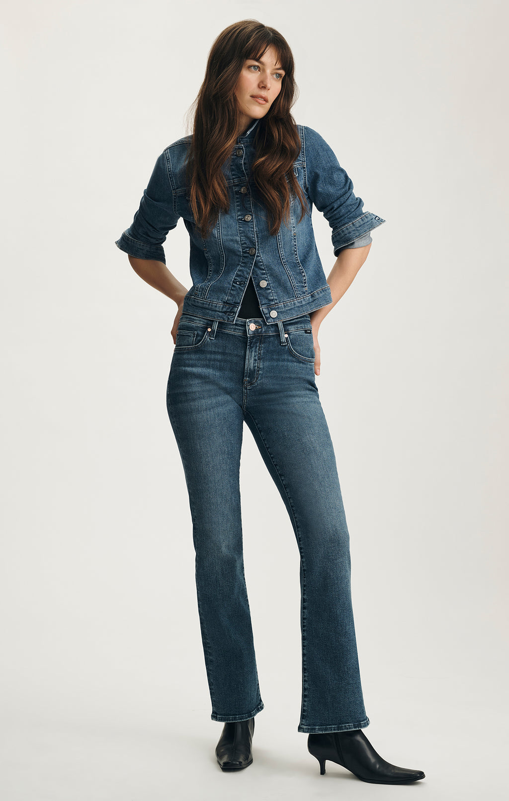 MOLLY BOOTCUT IN DARK BRUSHED FLEX BLUE - Mavi Jeans