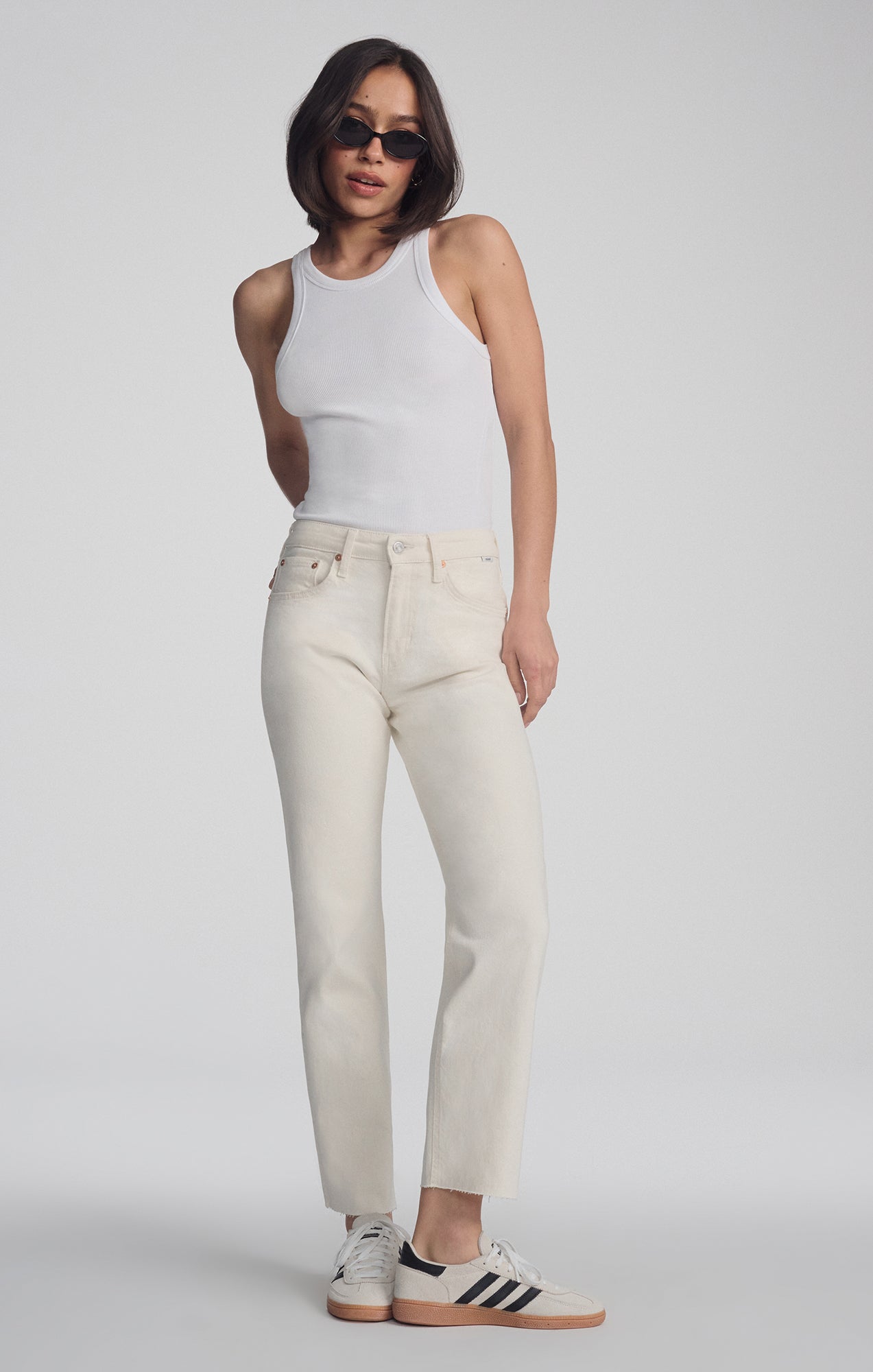 SAVANNAH STRAIGHT LEG IN ECRU CLASSIC BLUE - Mavi Jeans