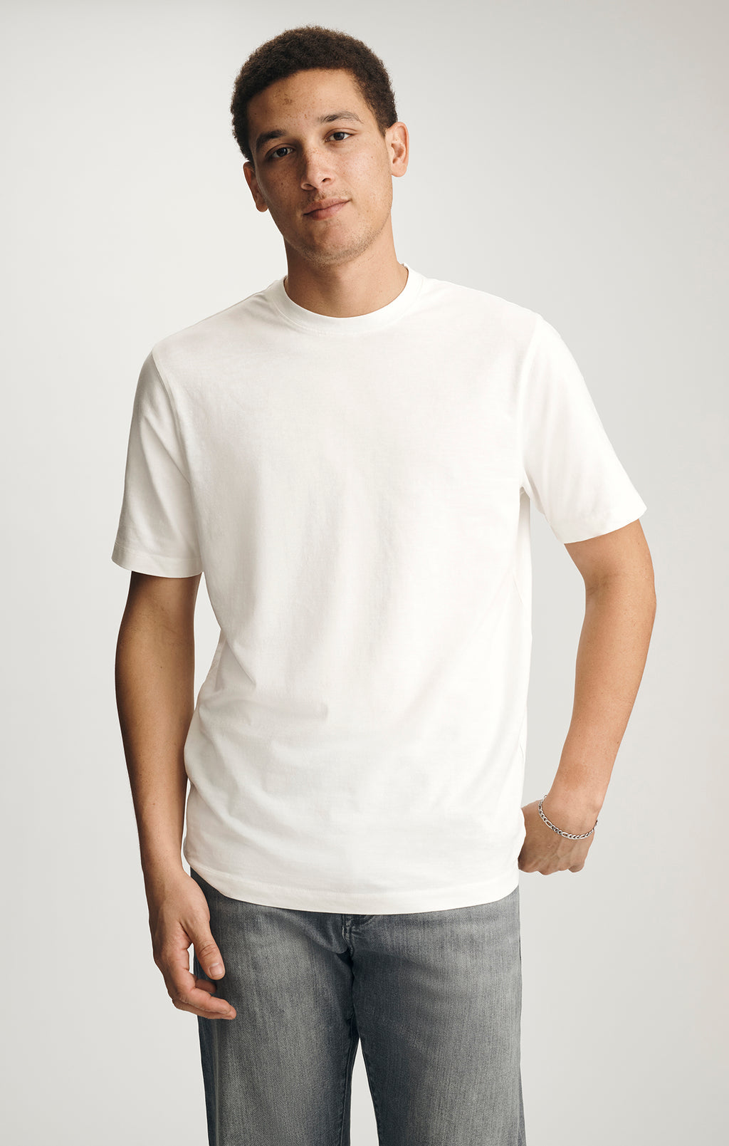 SOFT SLUB CREW NECK T-SHIRT IN WHITE