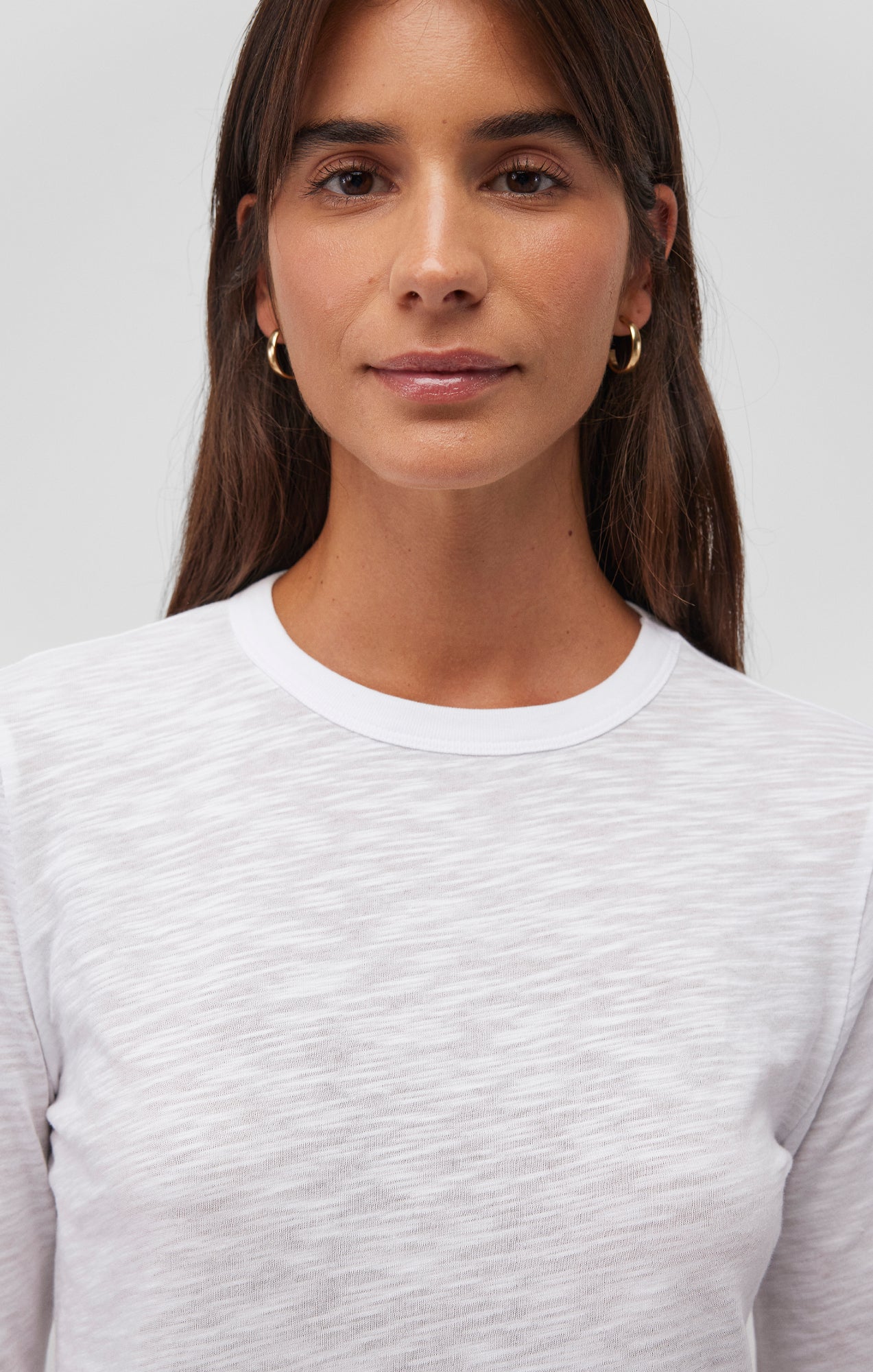 LONG SLEEVE CREW NECK T-SHIRT IN WHITE - Mavi Jeans
