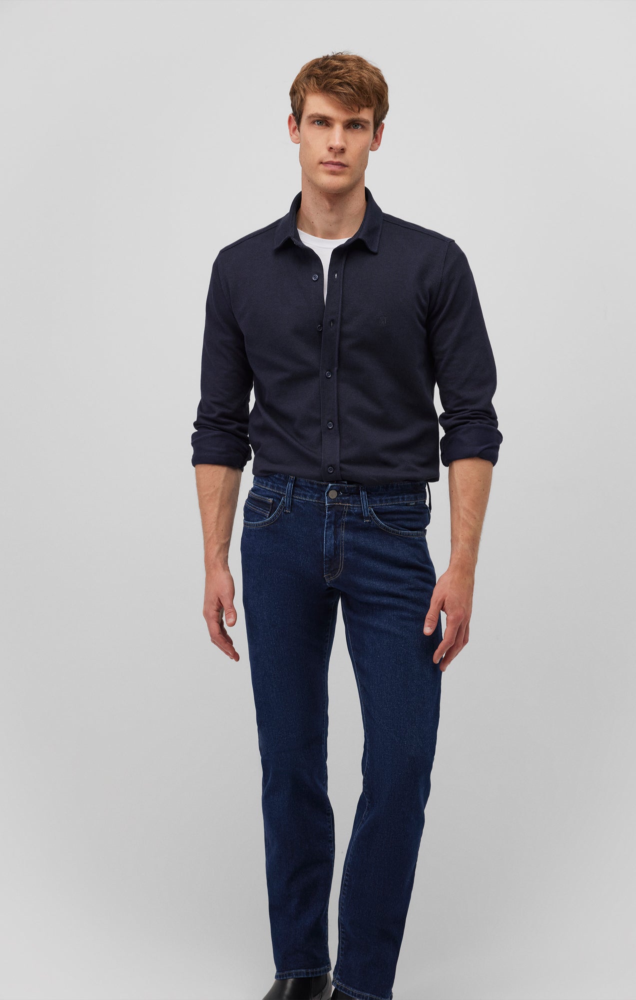 LONG SLEEVE BUTTON-UP SHIRT IN TOTAL ECLIPSE - Mavi Jeans